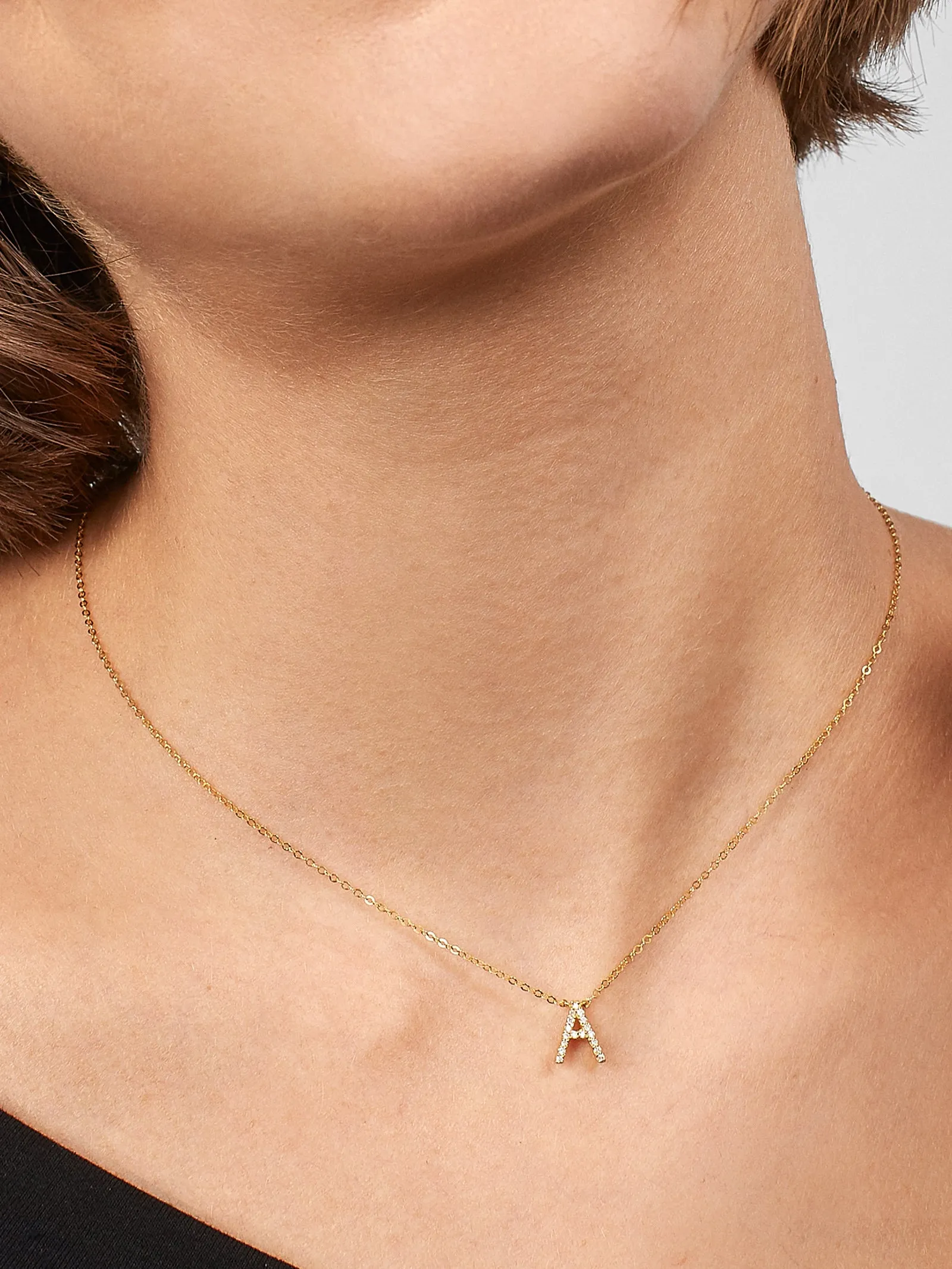 14K Gold Diamond Initial Necklace sold by BaubleBar product image thumbnail 2