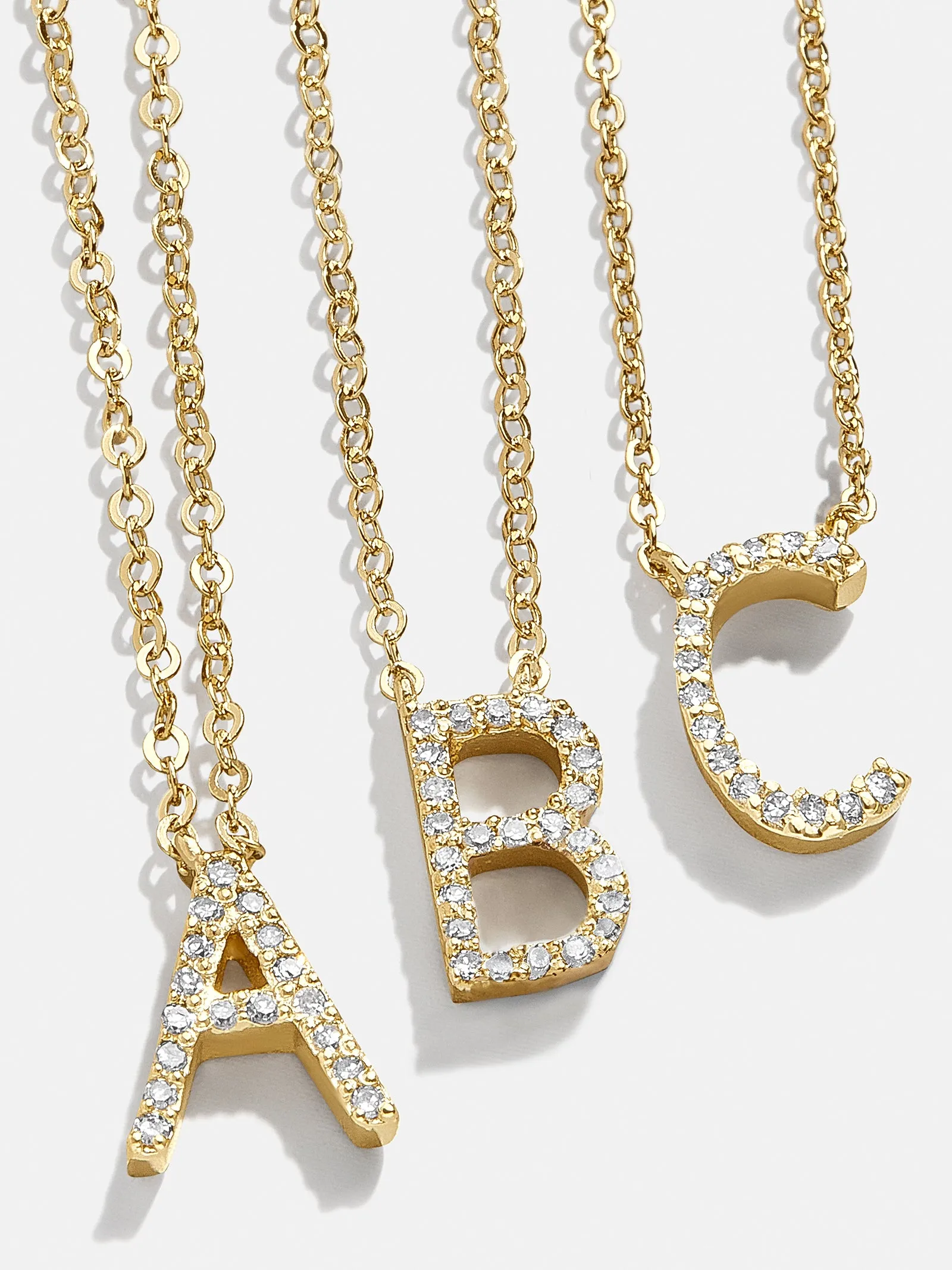 14K Gold Diamond Initial Necklace sold by BaubleBar