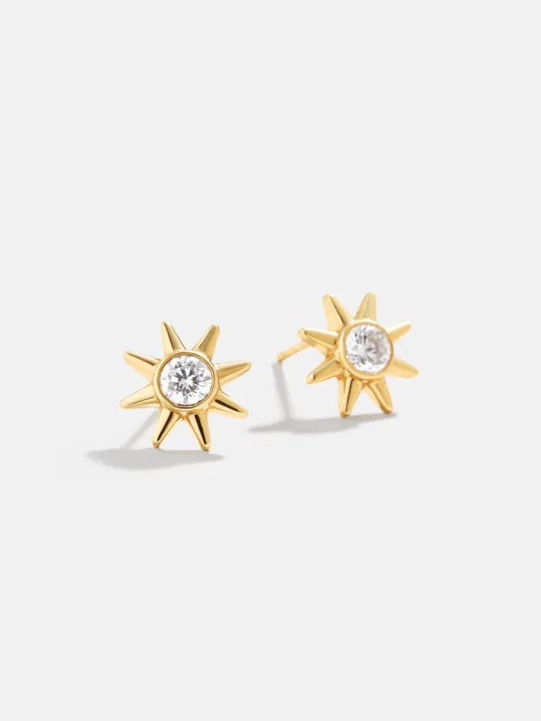 18K Gold Celestial Delicate Stud - Sun sold by BaubleBar