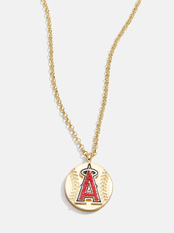 MLB Gold Baseball Charm Necklace - Los Angeles Angels sold by BaubleBar