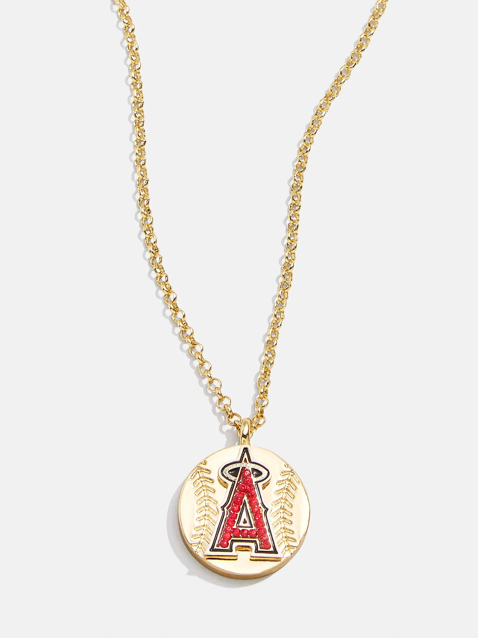 MLB Gold Baseball Charm Necklace - Los Angeles Angels sold by BaubleBar