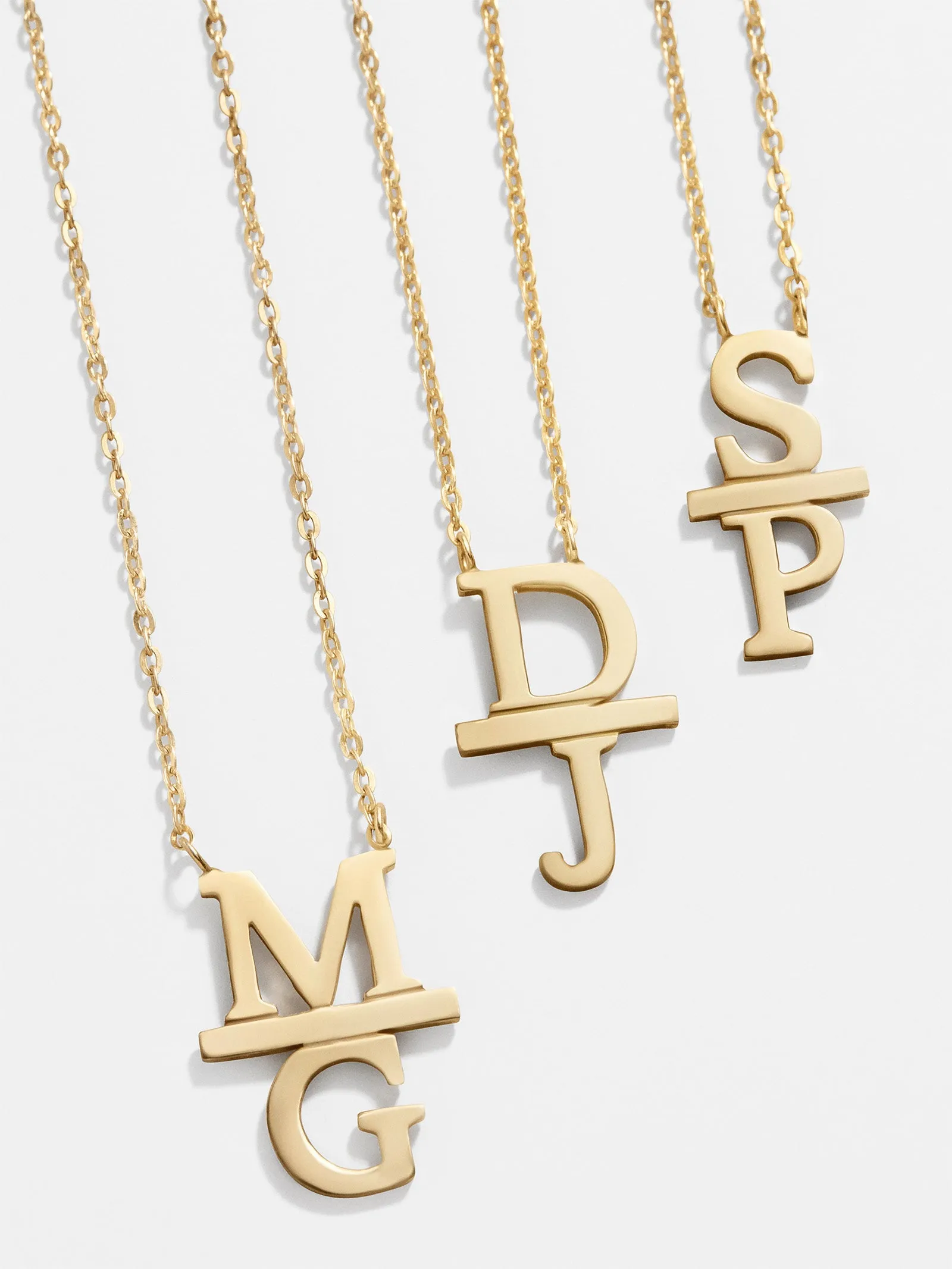 14K Gold Stacked Initial Custom Necklace - Gold sold by BaubleBar