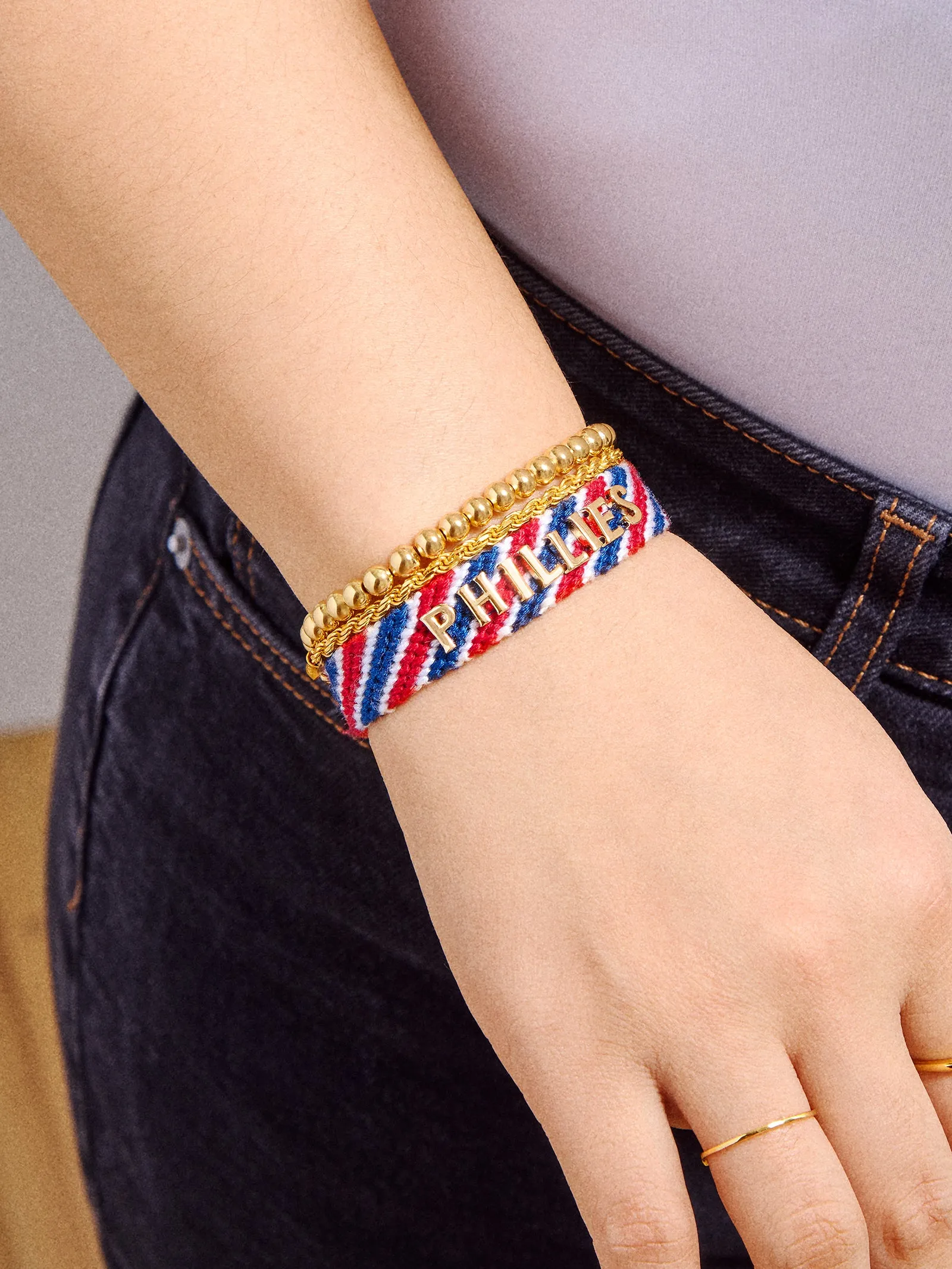 MLB Woven Friendship Bracelet - Philadelphia Phillies sold by BaubleBar product image thumbnail 2