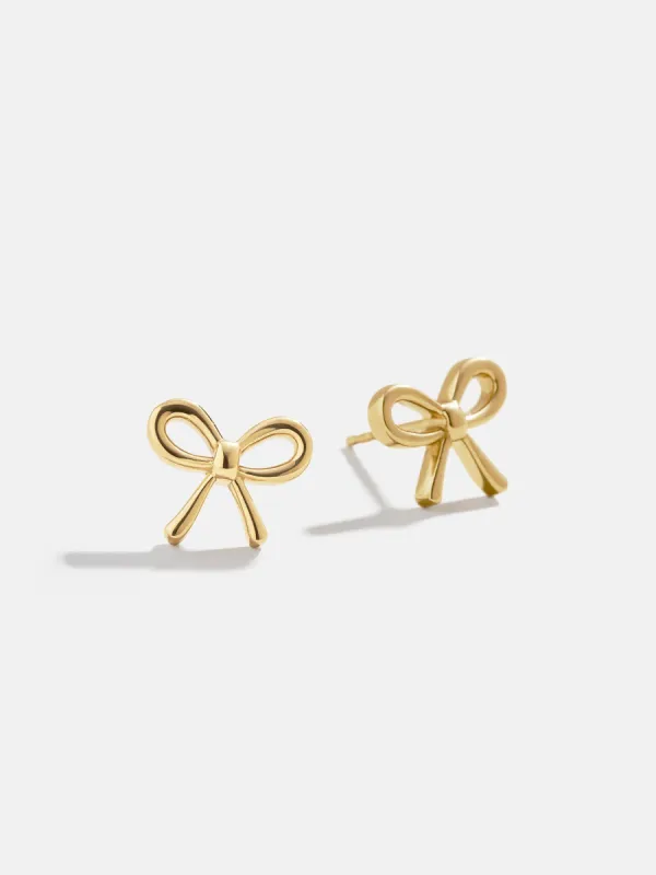 18K Gold Just For Fun Earrings - Bow sold by BaubleBar