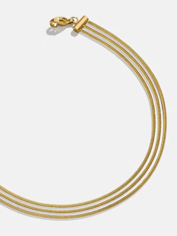 Gemma Waterproof Layered Anklet - Gold sold by BaubleBar