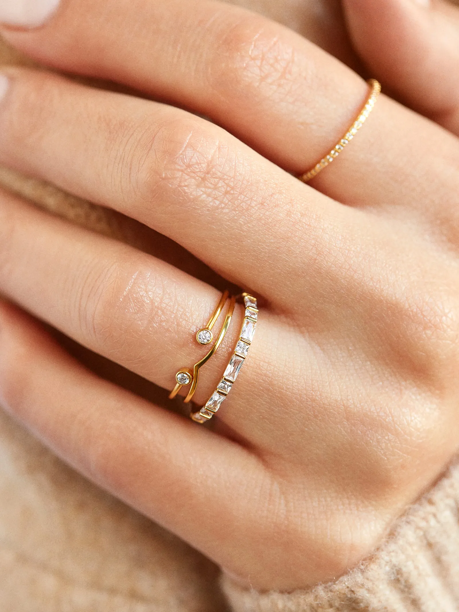 Mariah 18K Gold Ring Set - Gold sold by BaubleBar product image thumbnail 2