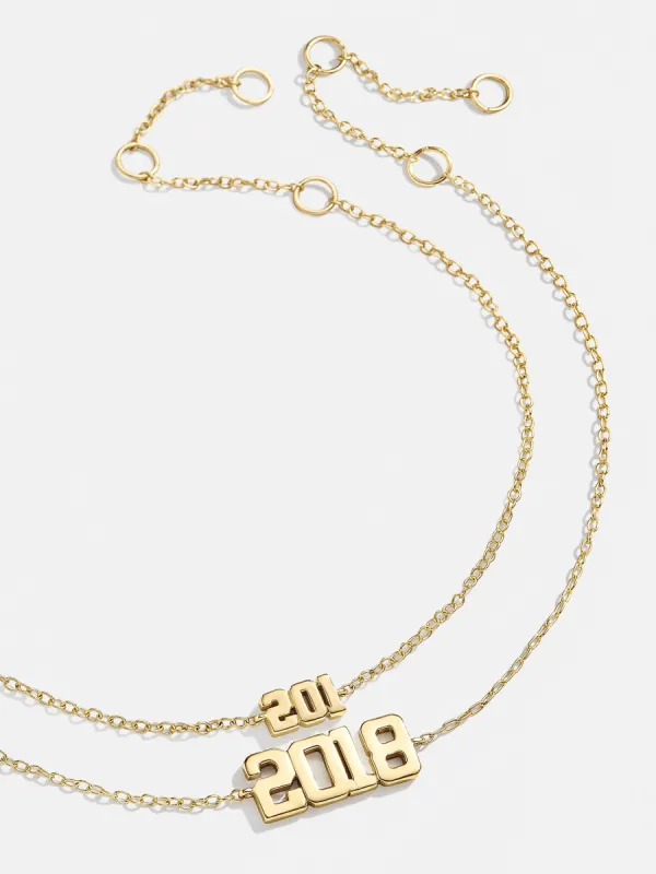 18K Gold Varsity Font Custom Number Bracelet - Varsity Font Numbers sold by BaubleBar