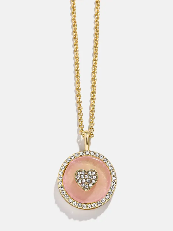 Semi-Precious Custom Medallion - Rose Quartz sold by BaubleBar
