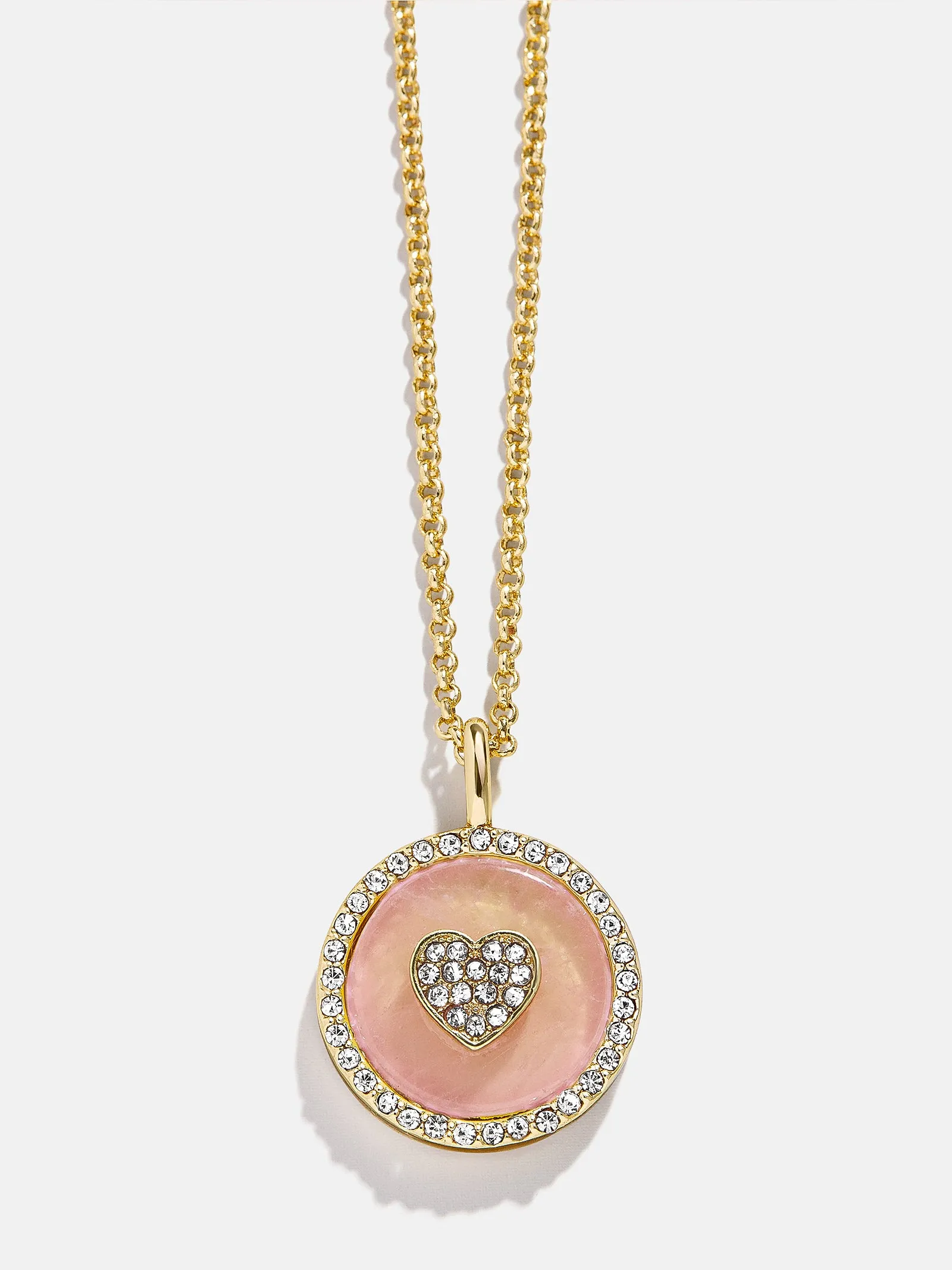 Semi-Precious Custom Medallion - Rose Quartz sold by BaubleBar