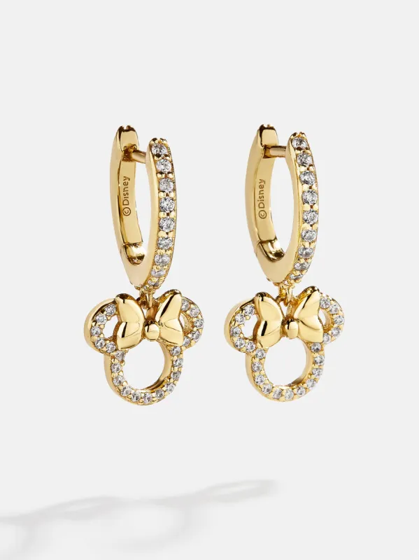 Minnie Mouse Disney 18K Gold Plated Sterling Silver Huggie Charm Earrings - Minnie Mouse sold by BaubleBar