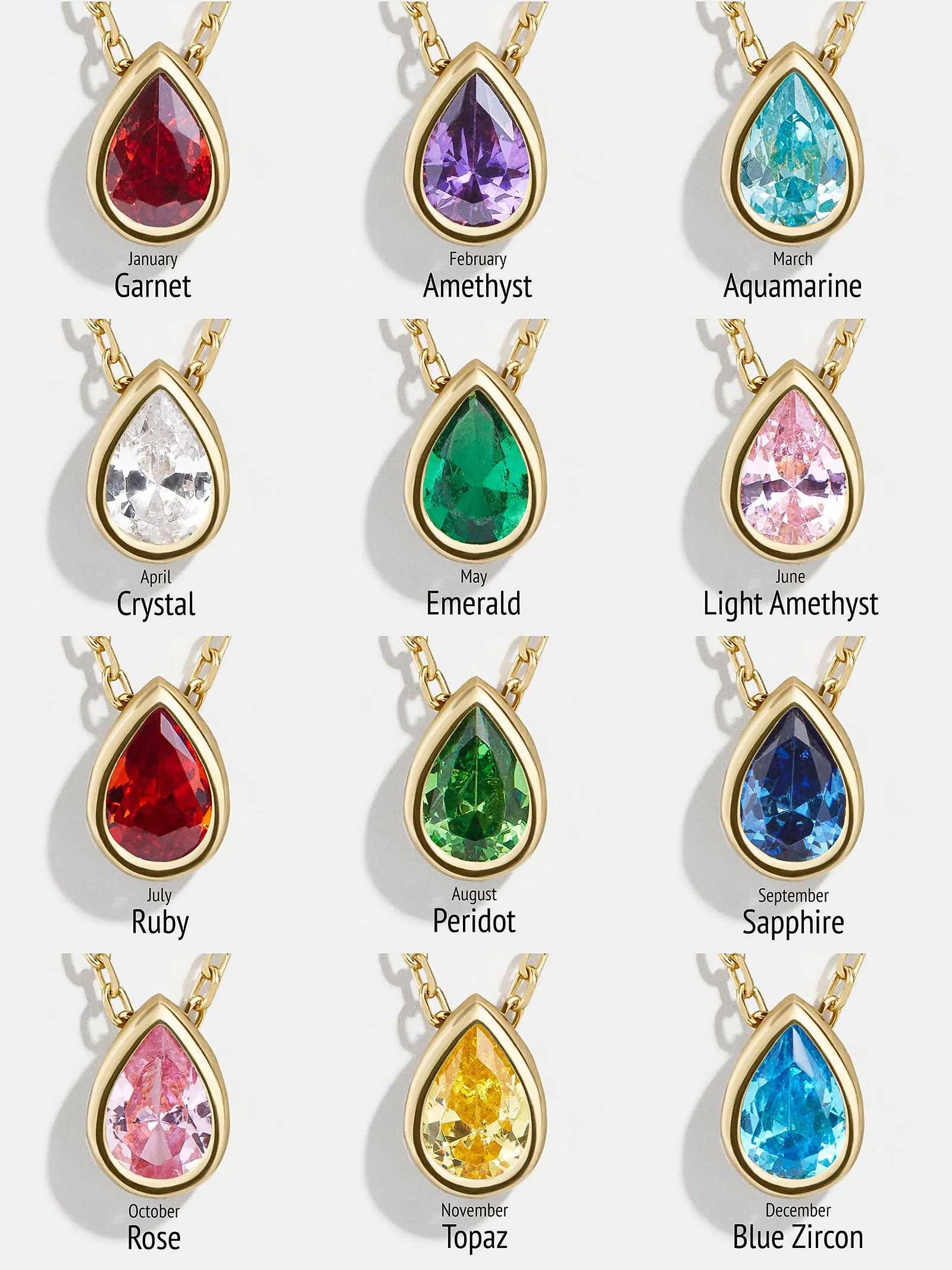 18K Gold Teardrop Birthstone Necklace sold by BaubleBar product image thumbnail 3