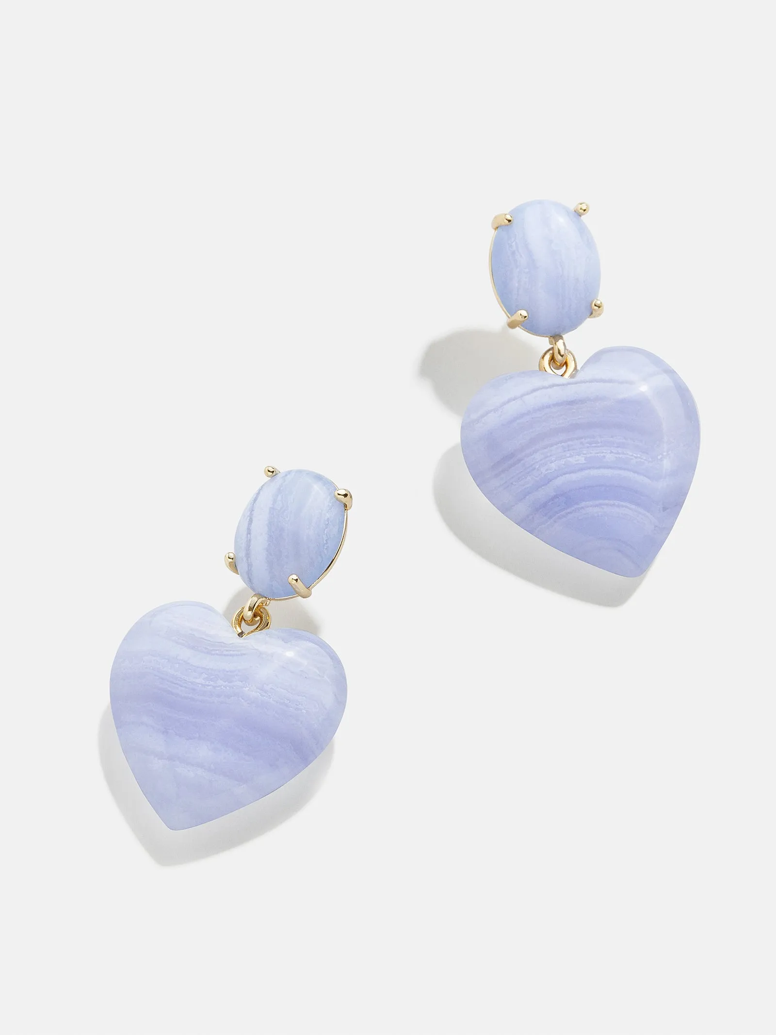 Semi-Precious Juno Earrings - Blue Lace Agate Stone sold by BaubleBar