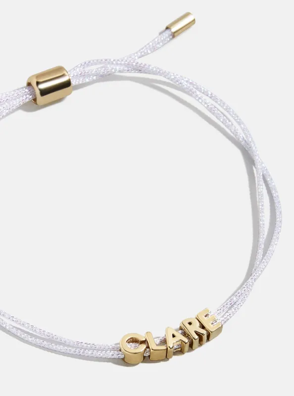 Custom Cord Bracelet - White sold by BaubleBar