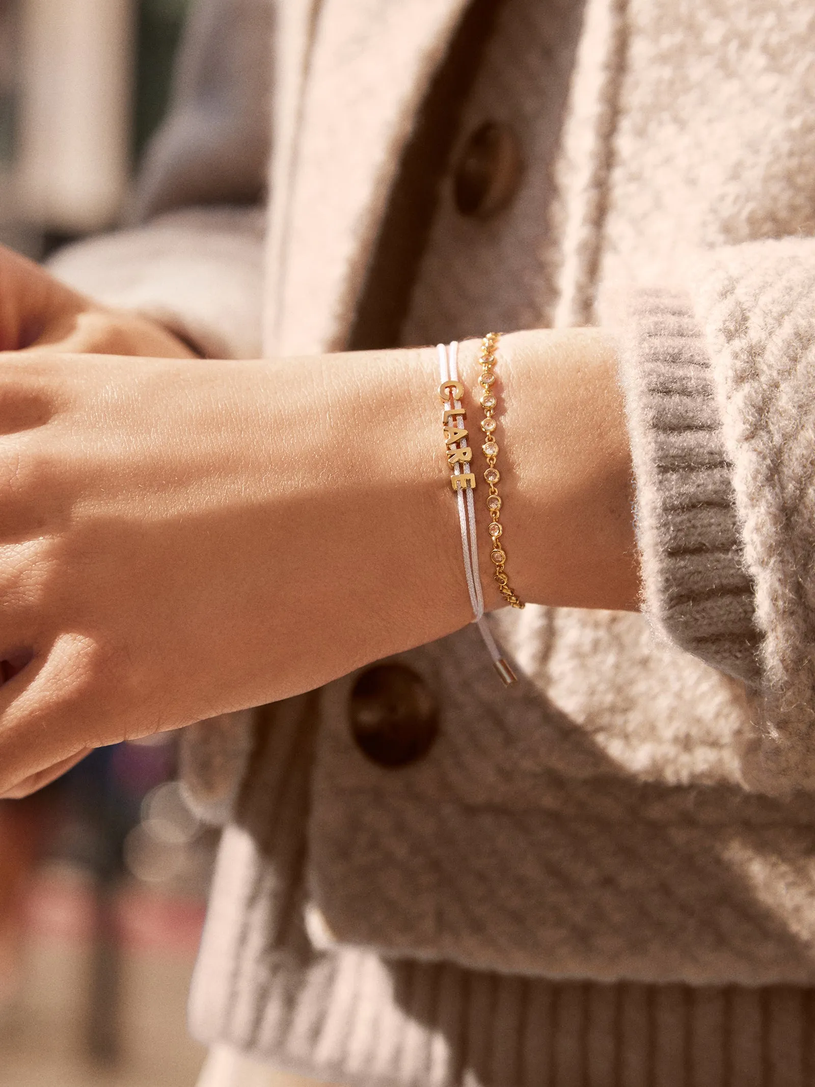 Custom Cord Bracelet - White sold by BaubleBar product image thumbnail 2