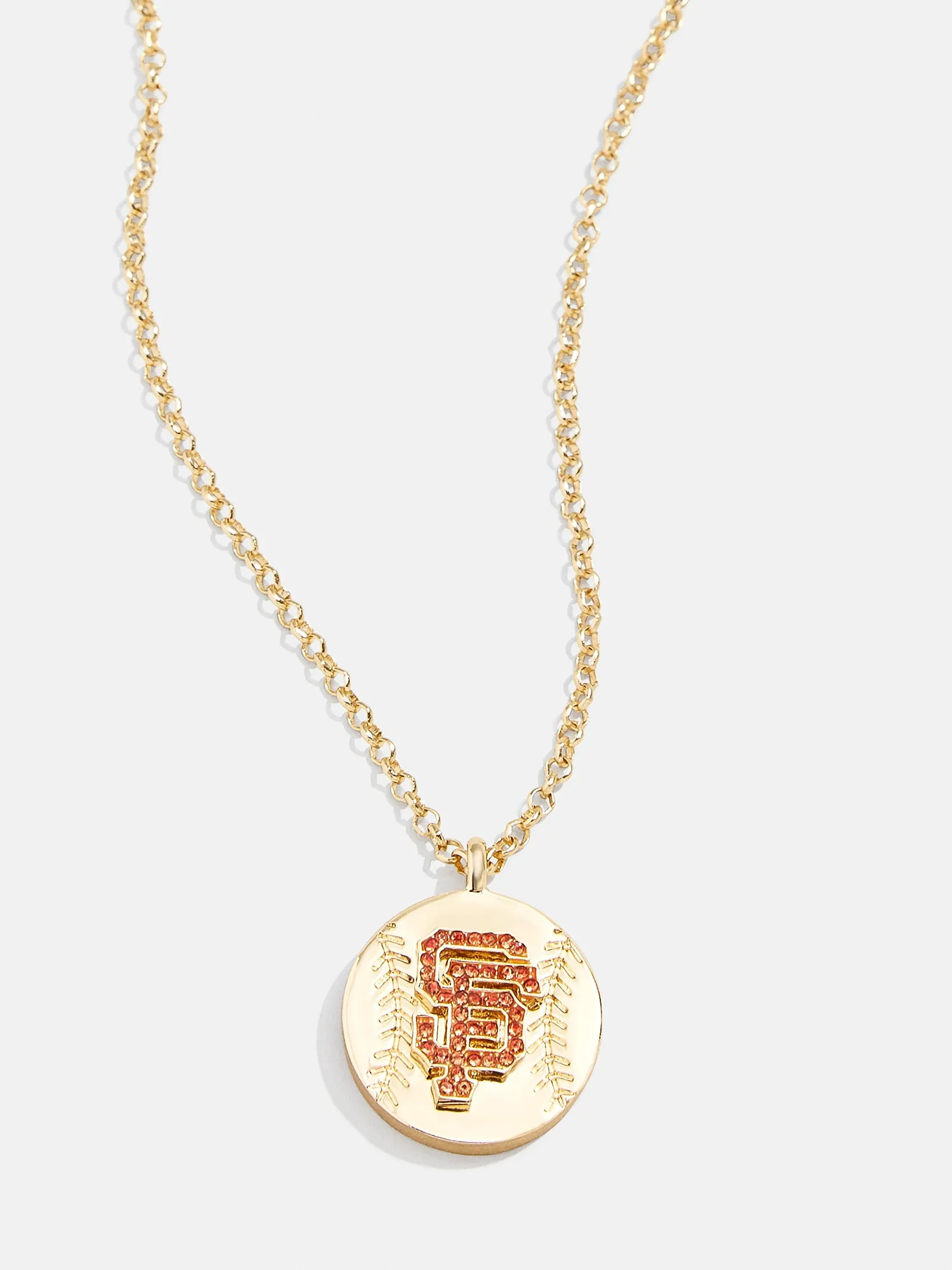 MLB Gold Baseball Charm Necklace - San Francisco Giants sold by BaubleBar