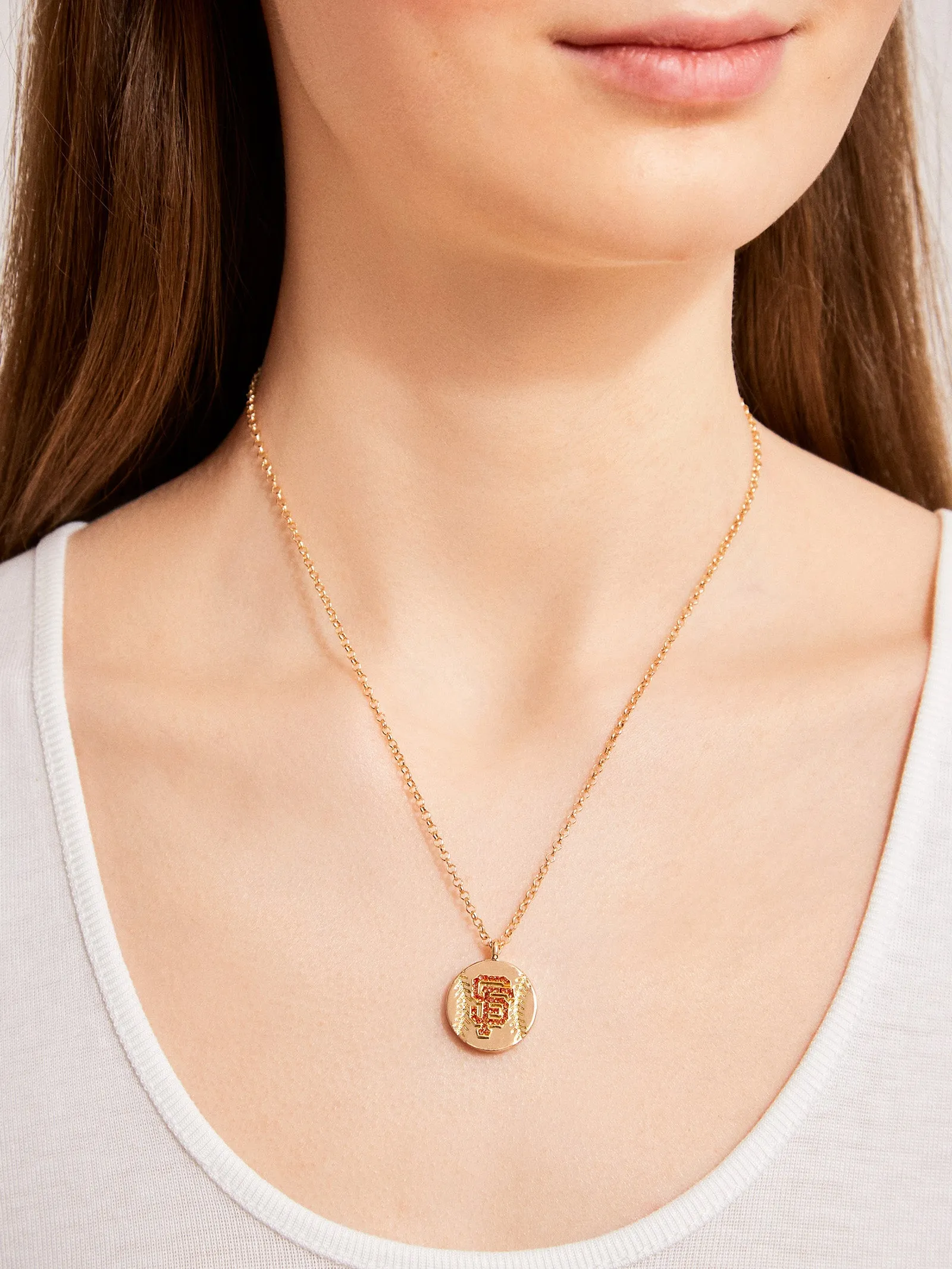 MLB Gold Baseball Charm Necklace - San Francisco Giants sold by BaubleBar product image thumbnail 2