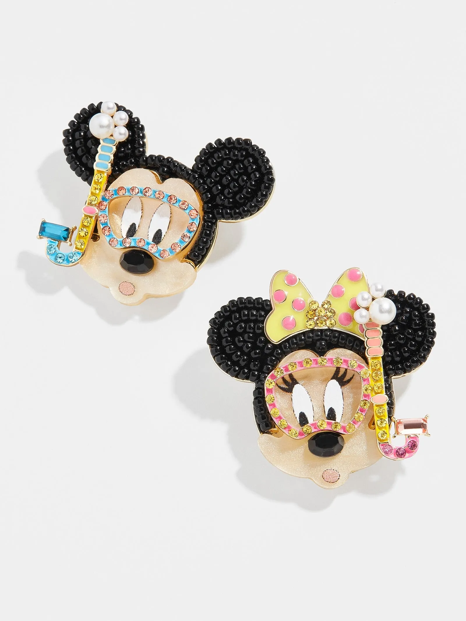 Mickey Mouse and Minnie Mouse Disney Snorkel Earrings - Multi sold by BaubleBar