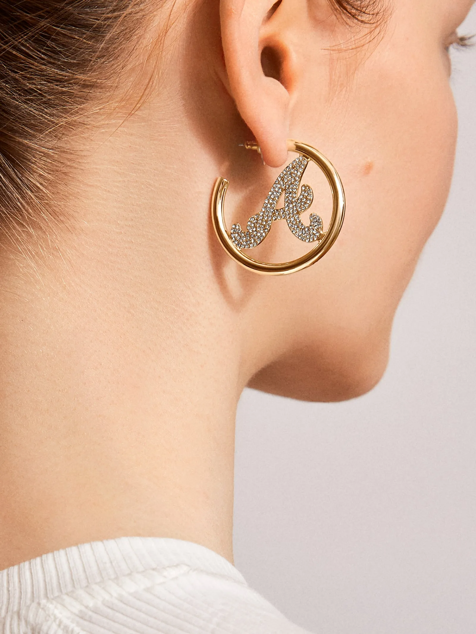 MLB Gold Logo Hoops - Atlanta Braves sold by BaubleBar product image thumbnail 2