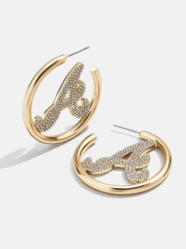 MLB Gold Logo Hoops - Atlanta Braves sold by BaubleBar