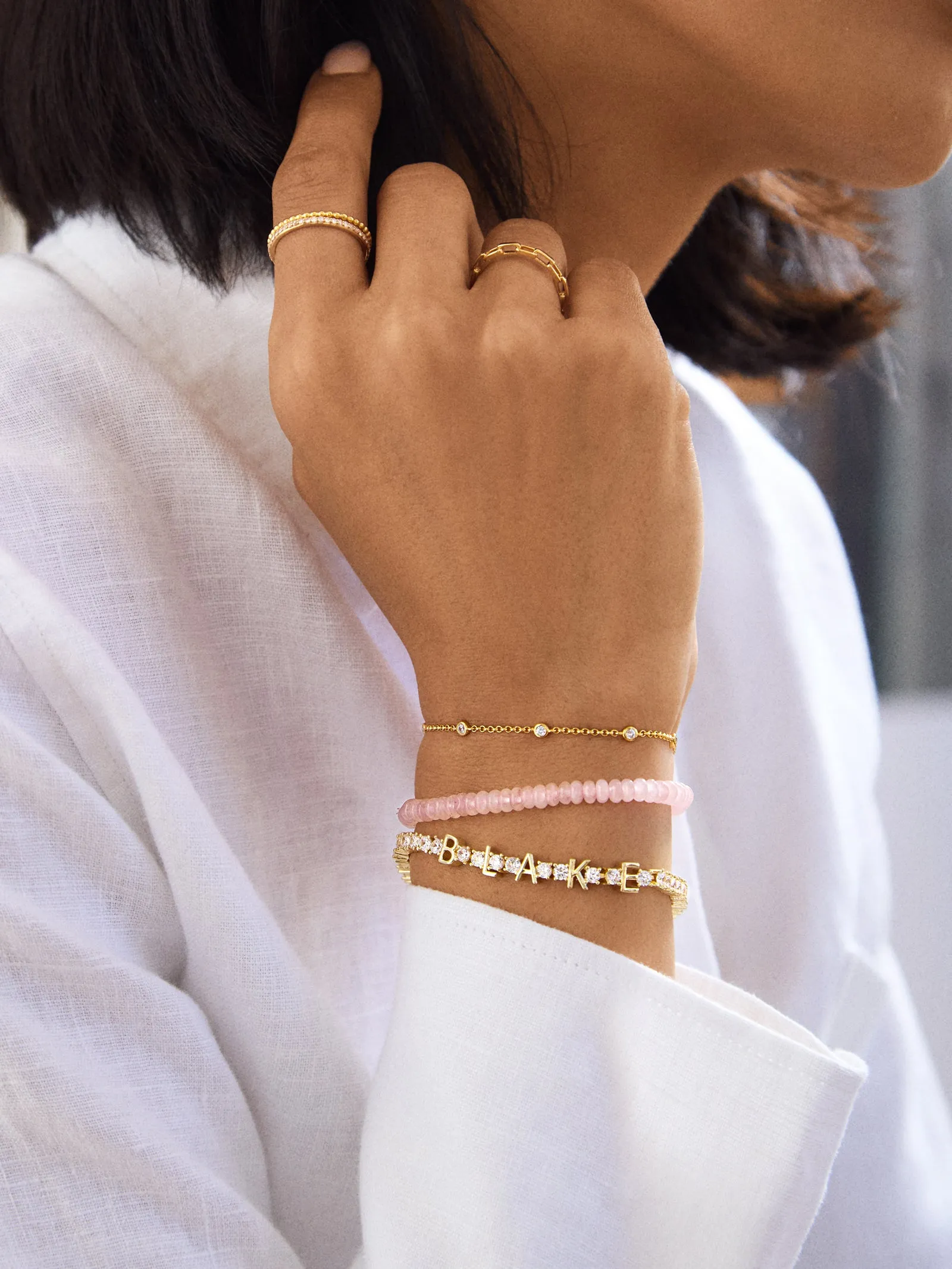 Custom Tennis Bracelet - Gold/Pavé sold by BaubleBar product image thumbnail 2