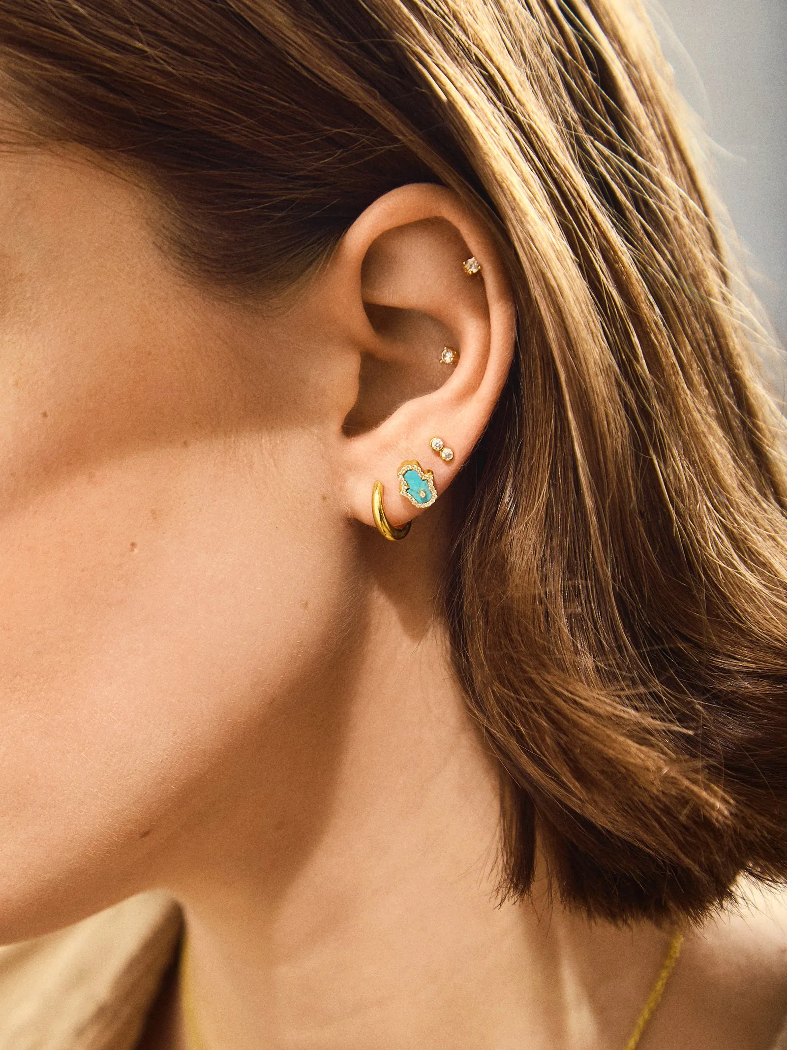 Hamsa 18K Gold Earrings - Hamsa sold by BaubleBar product image thumbnail 2