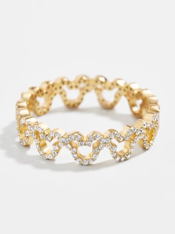 Mickey Mouse Outline 18K Gold Ring - Gold/Pavé sold by BaubleBar