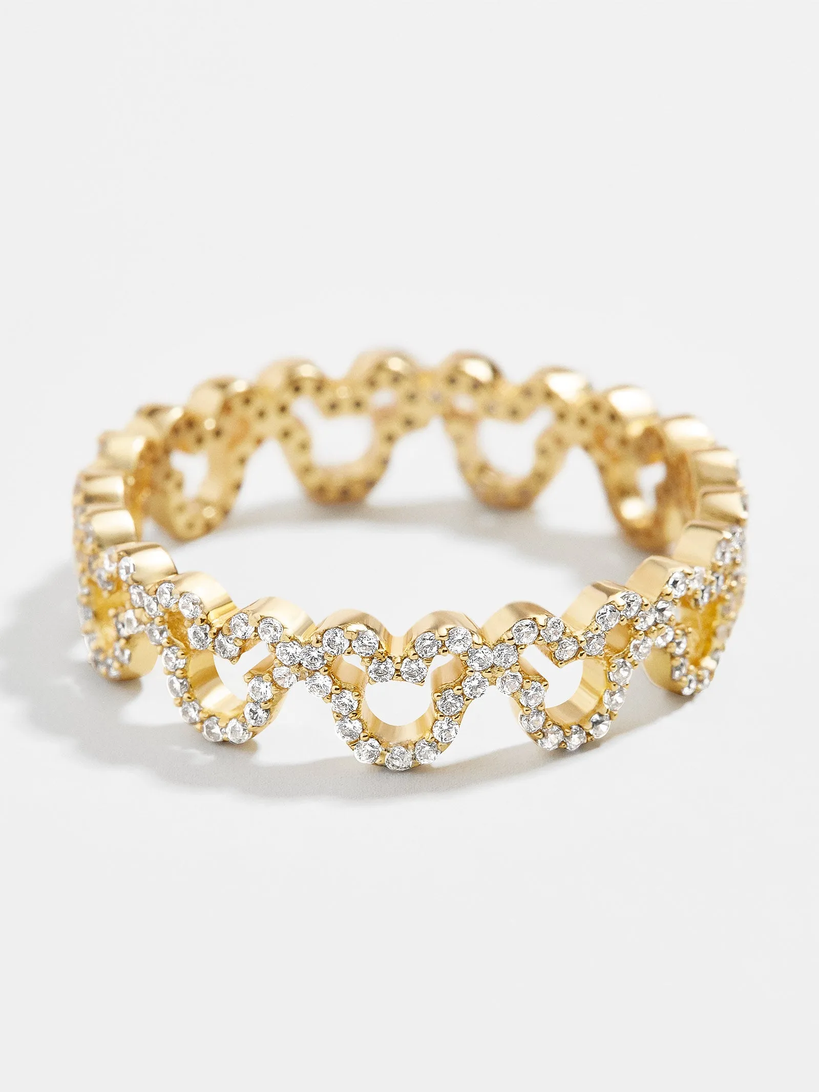 Mickey Mouse Outline 18K Gold Ring - Gold/Pavé sold by BaubleBar