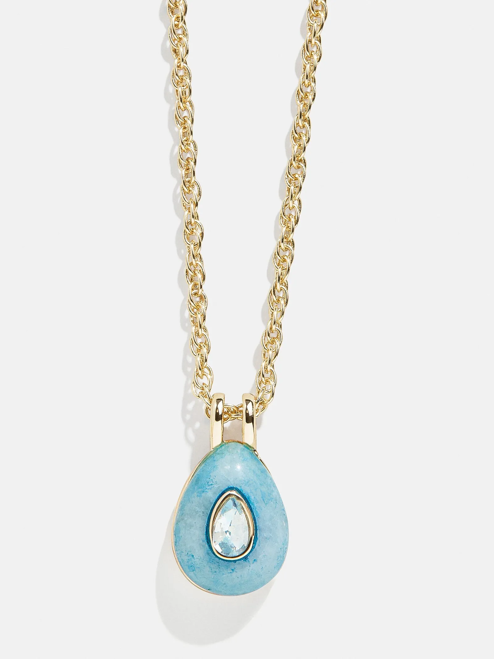 Semi-Precious Teardrop Birthstone Necklace - Aquamarine sold by BaubleBar