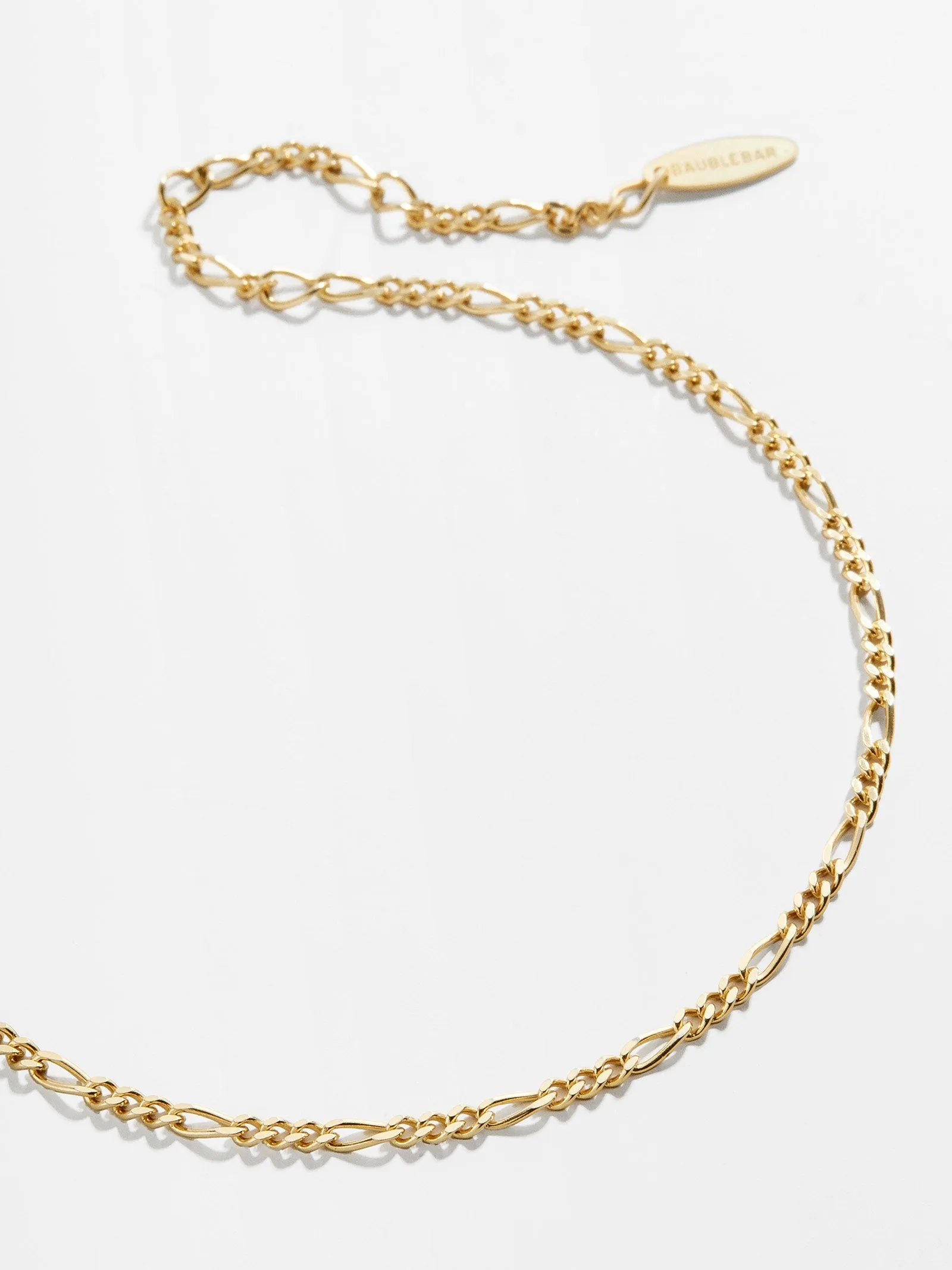 Figaro 14K Gold Anklet - Gold sold by BaubleBar