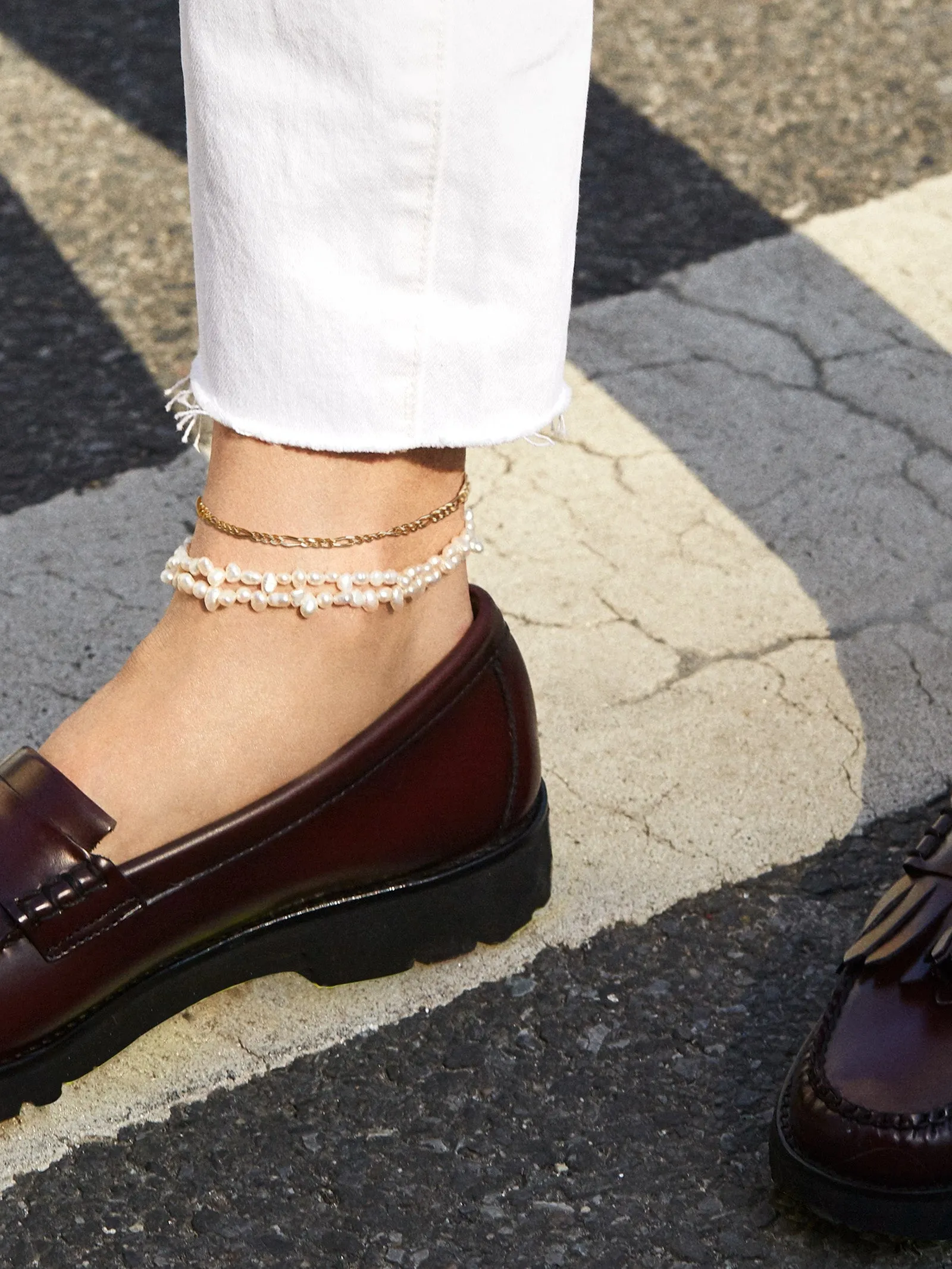 Figaro 14K Gold Anklet - Gold sold by BaubleBar product image thumbnail 2