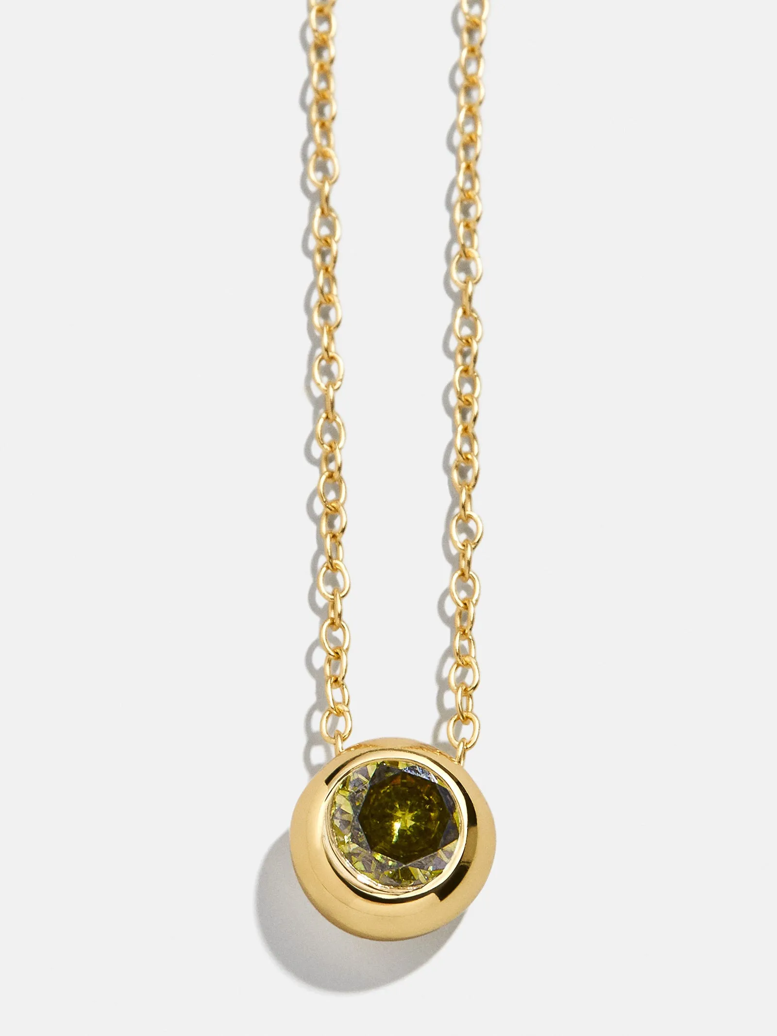 18K Gold Birthstone Pendant Necklace - Peridot sold by BaubleBar