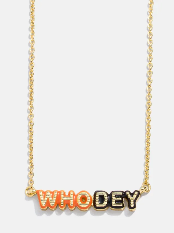 WEAR By Erin Andrews x BaubleBar Enamel Slogan Necklace - Cincinnati Bengals sold by BaubleBar