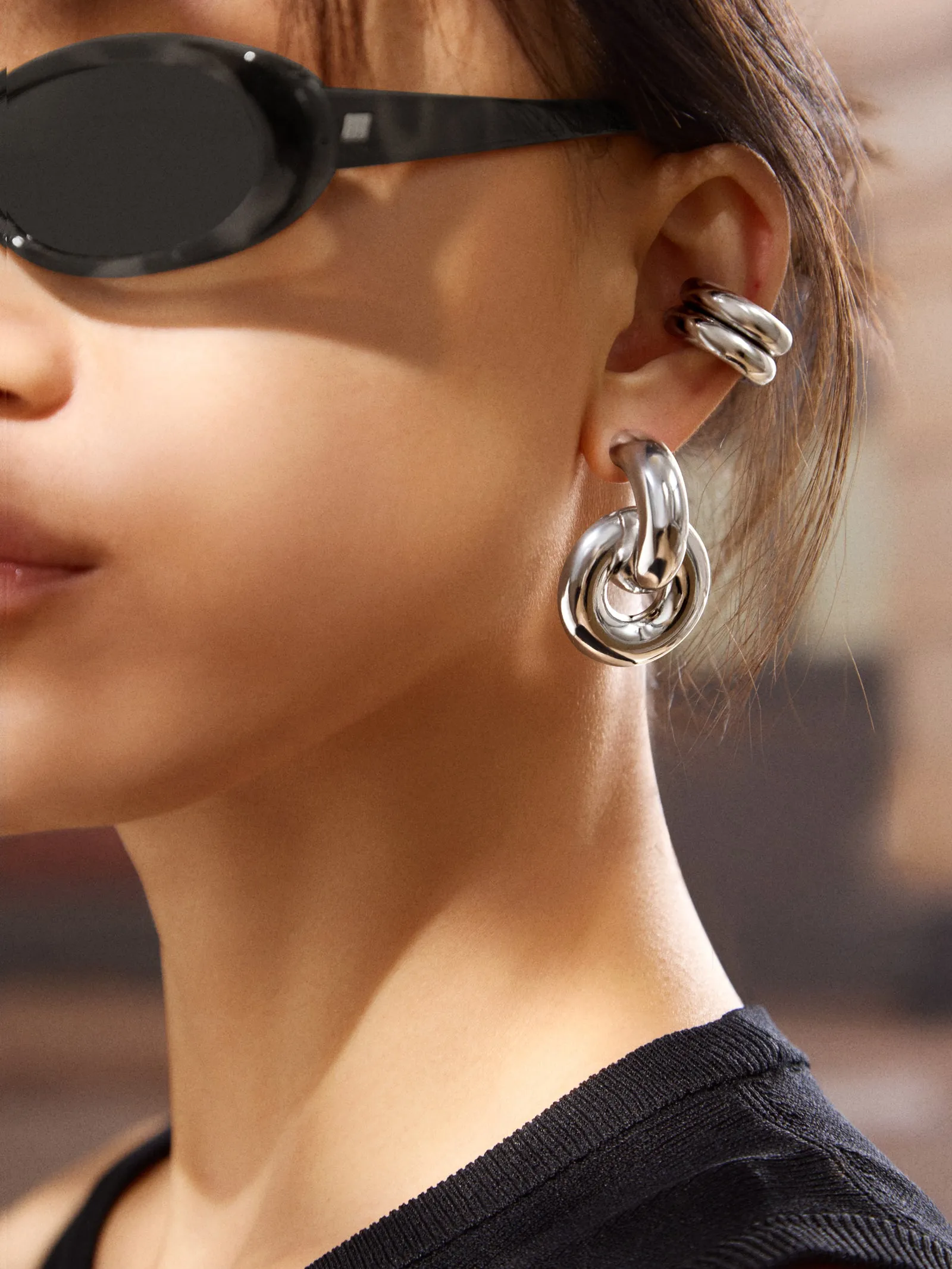 Mia Earrings - Silver sold by BaubleBar product image thumbnail 2