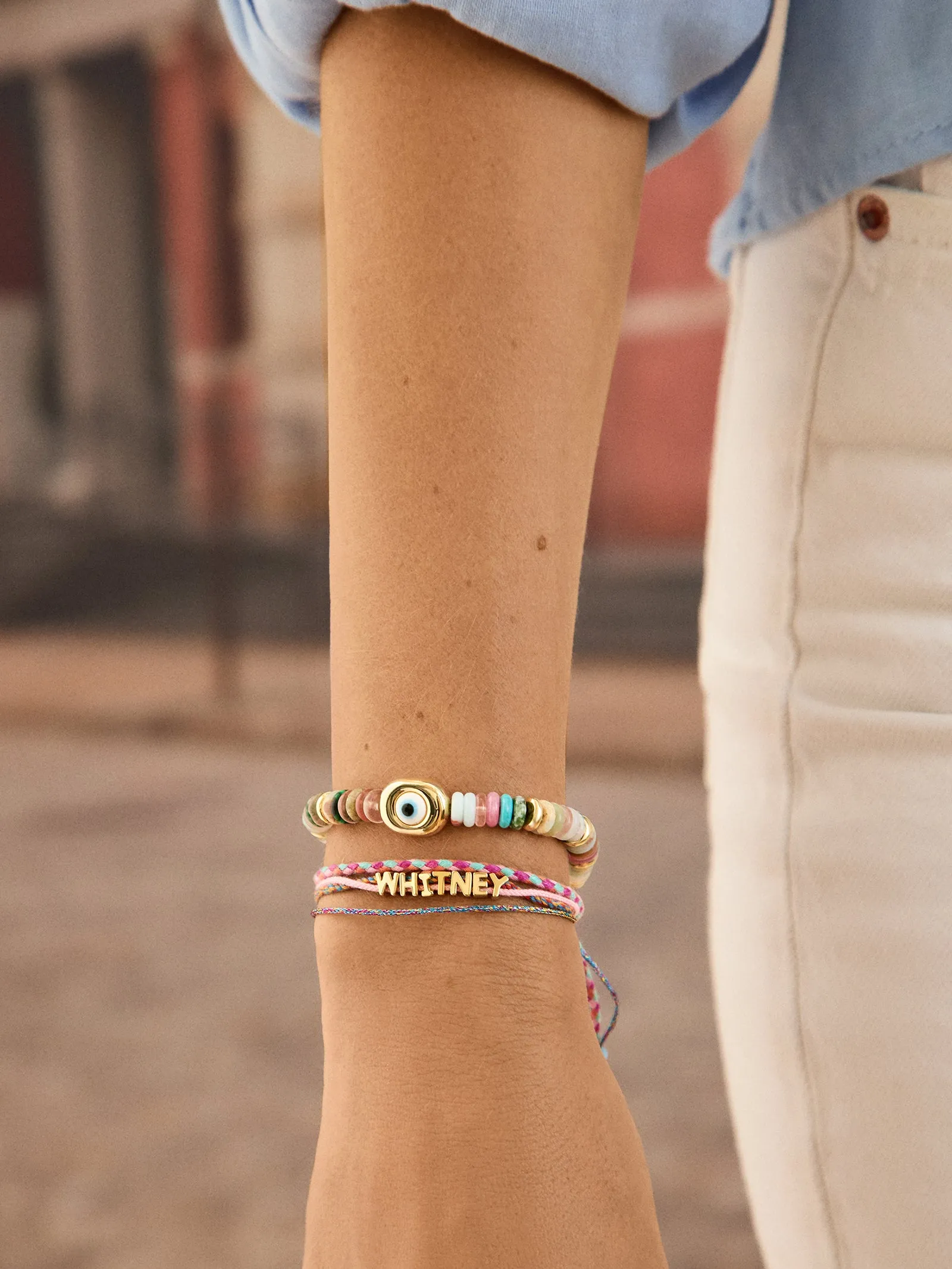 Layered Custom Cord Bracelet - Pink sold by BaubleBar product image thumbnail 2