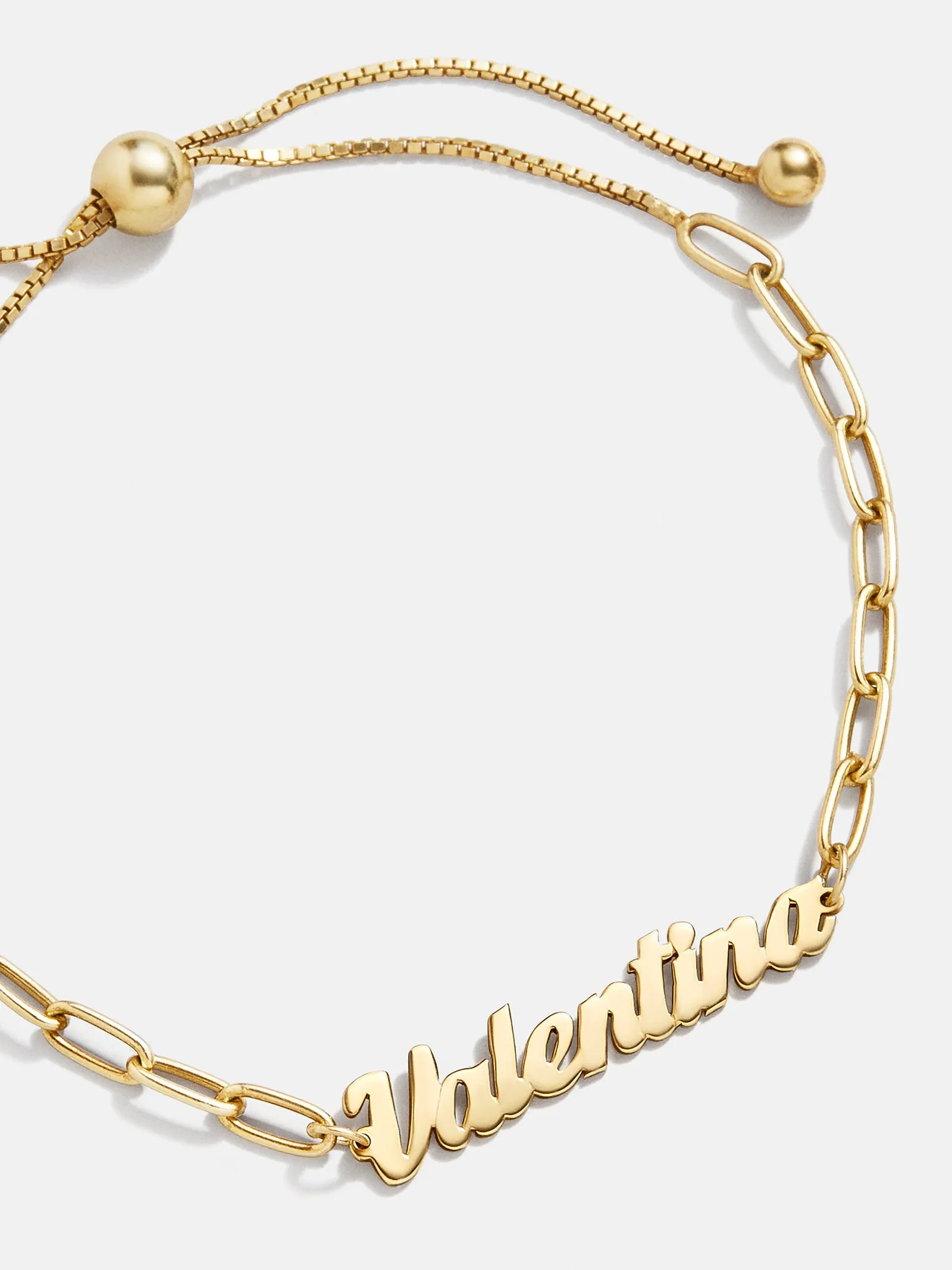 14K Gold Paperclip Chain Custom Nameplate Bracelet - Gold sold by BaubleBar