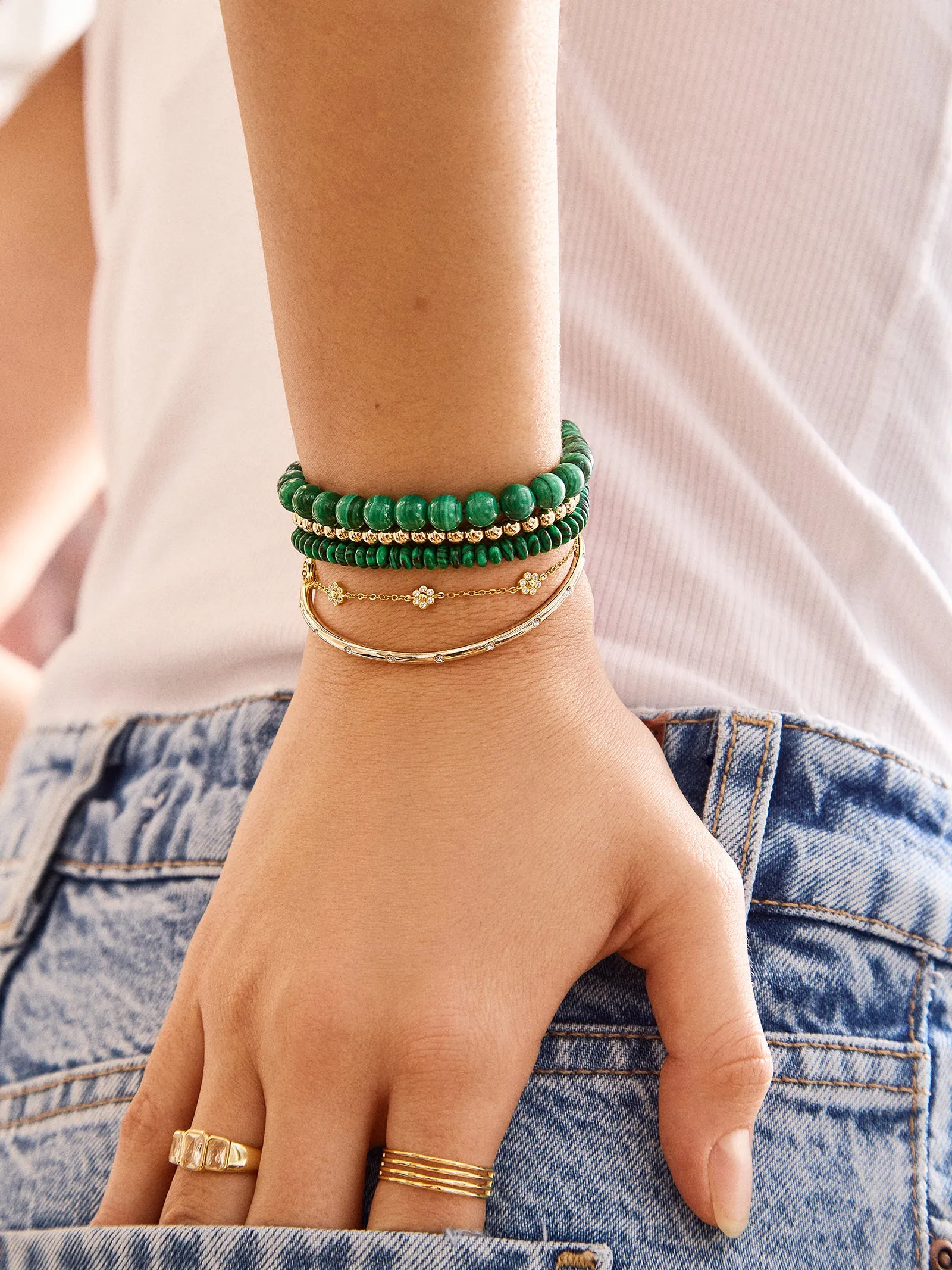 Valentina Semi-Precious Bracelet - Malachite Stone sold by BaubleBar product image thumbnail 2