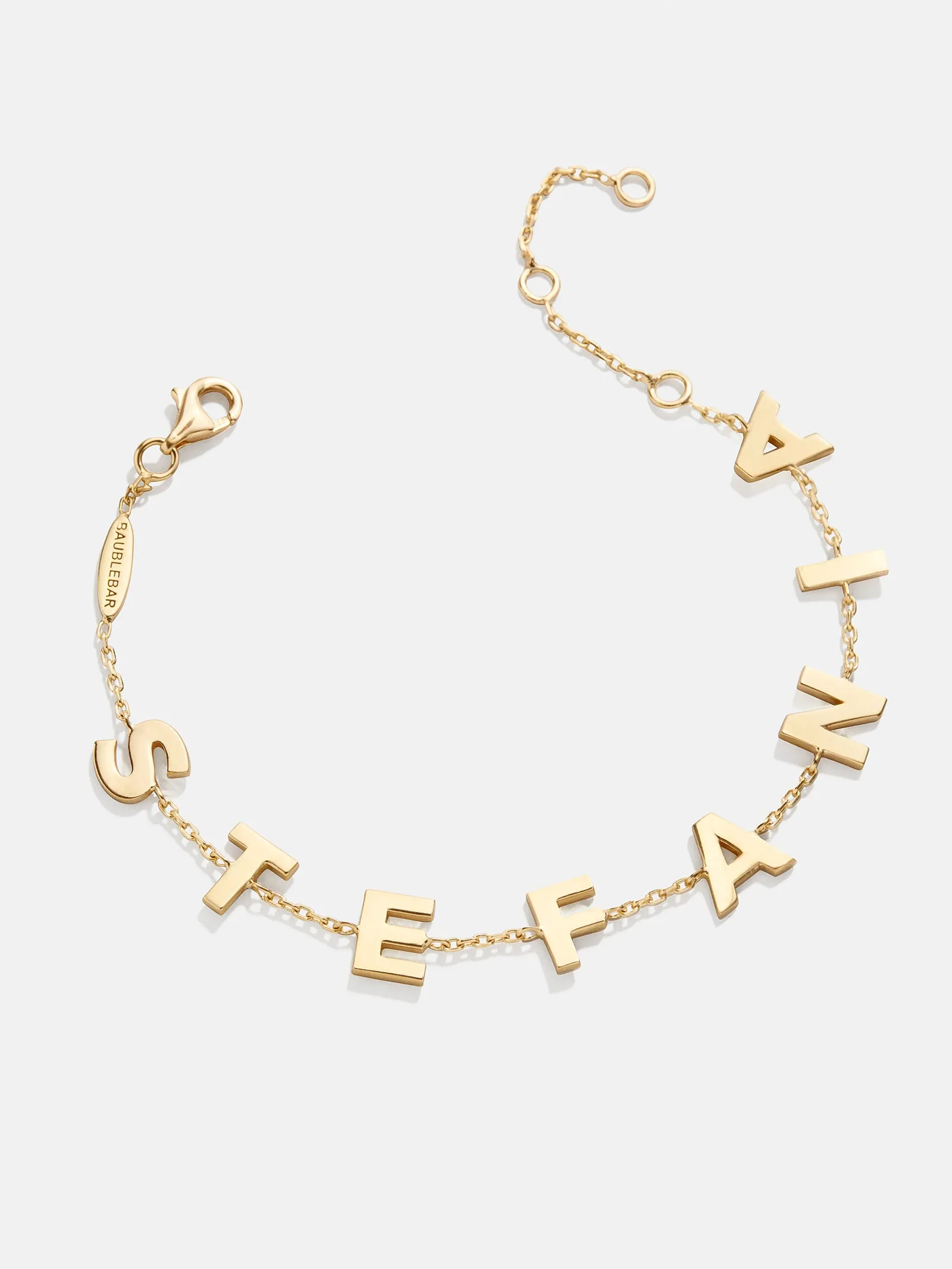 18K Gold Custom Spaced Letter Name Bracelet - 18K Gold sold by BaubleBar product image thumbnail 3