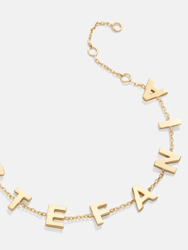 18K Gold Custom Spaced Letter Name Bracelet - 18K Gold sold by BaubleBar