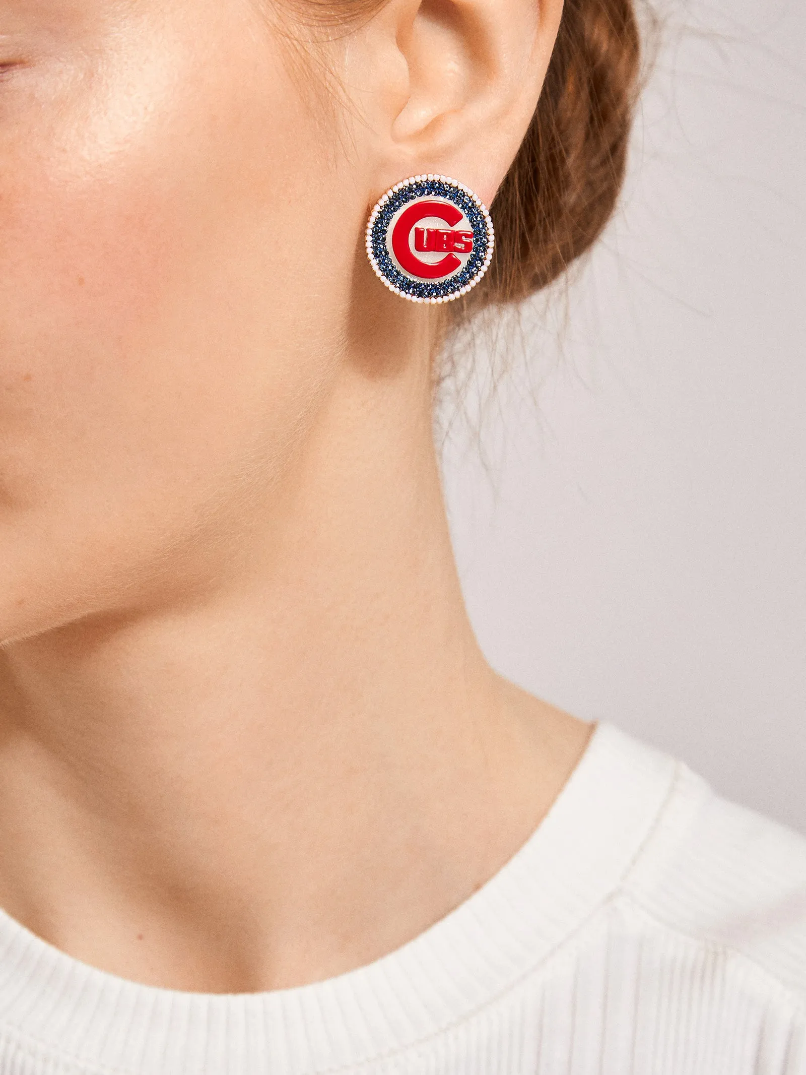 MLB Statement Stud Earrings - Chicago Cubs sold by BaubleBar product image thumbnail 2