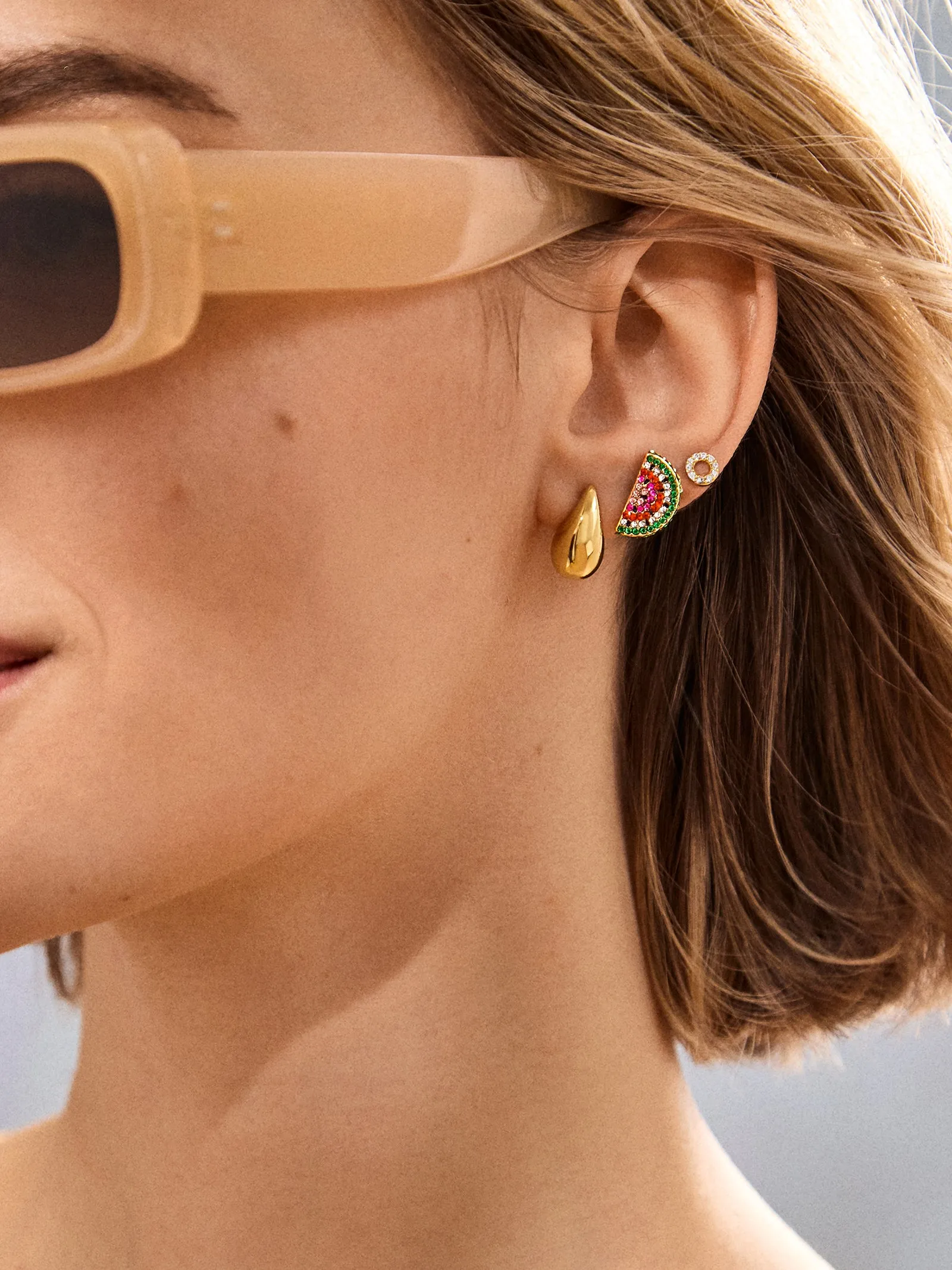 Watermelon Sugar Earrings - Watermelon Stud Earrings sold by BaubleBar product image thumbnail 2