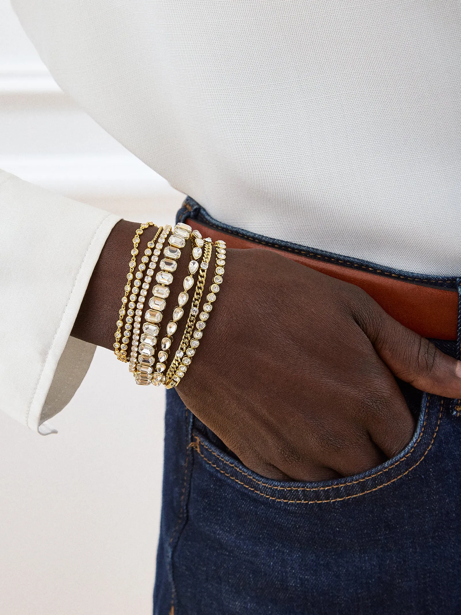 Angie Tennis Bracelet - Gold/Pavé sold by BaubleBar product image thumbnail 2