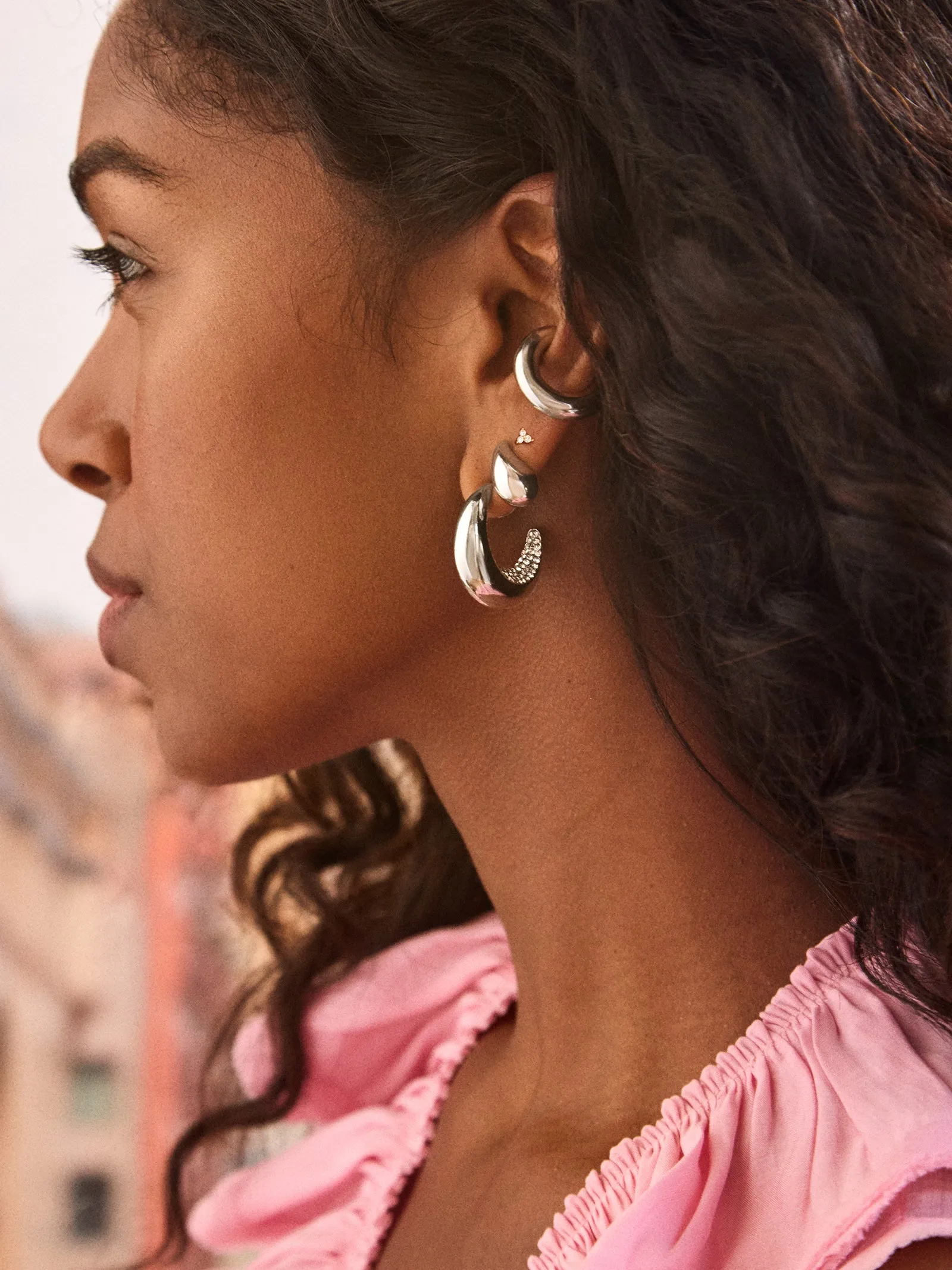 Kimberly Earrings - Pavé/Silver sold by BaubleBar product image thumbnail 2