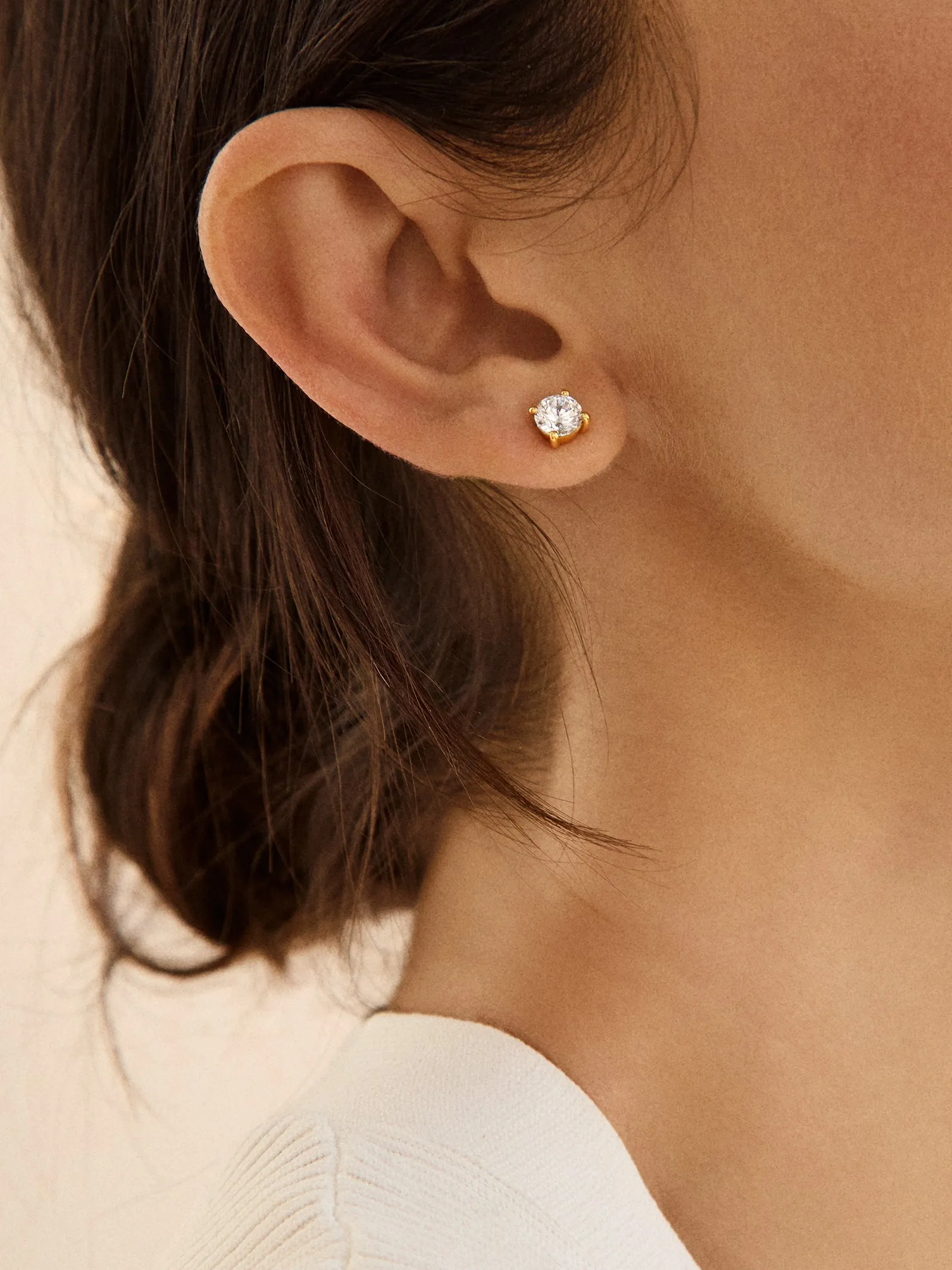 Debra 14K Gold Earrings - 6MM Debra Earring sold by BaubleBar product image thumbnail 2
