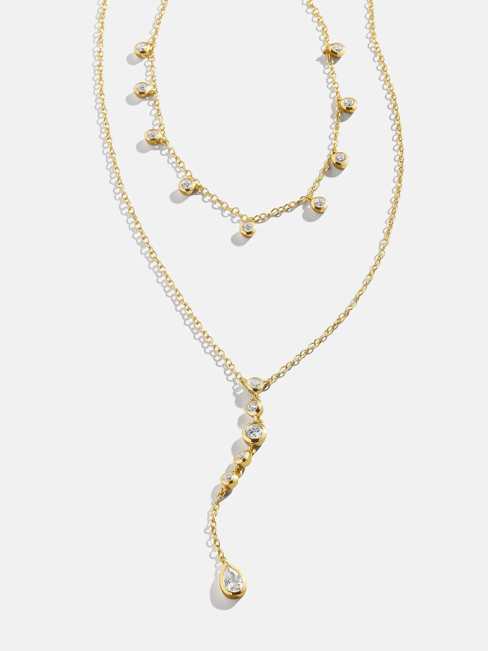 Camilla 18K Gold Layered Necklace - Gold/Pavé sold by BaubleBar