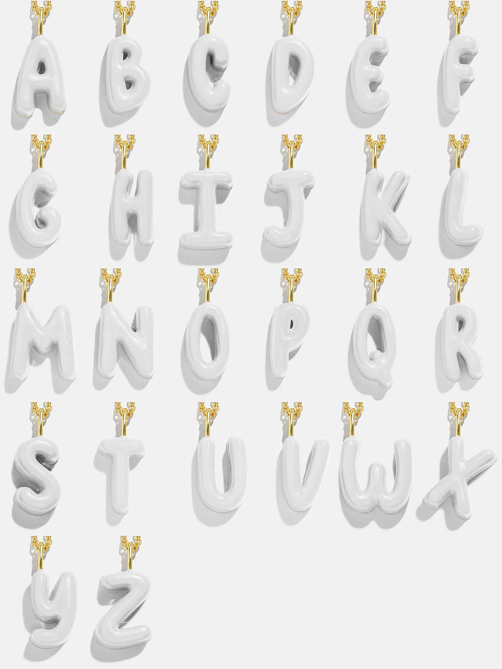 Mini Bubble Initial Enamel Necklace - White sold by BaubleBar product image thumbnail 3