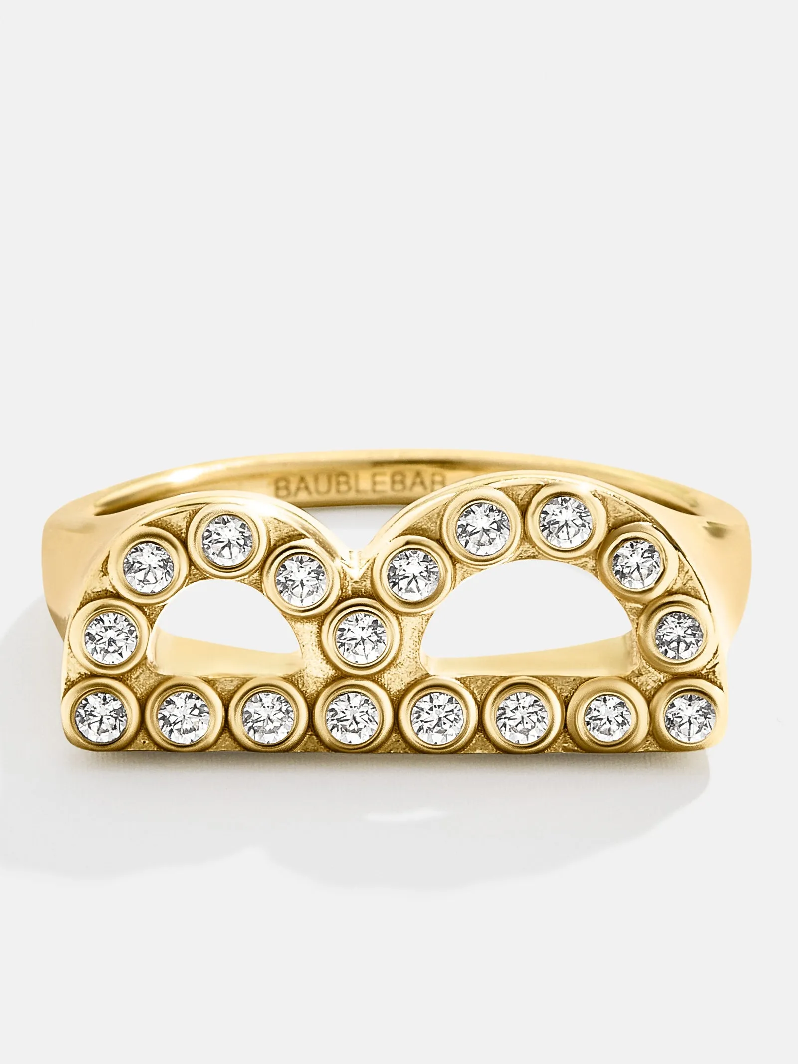 18K Gold East West Initial Ring - Gold/Pavé sold by BaubleBar product image thumbnail 3