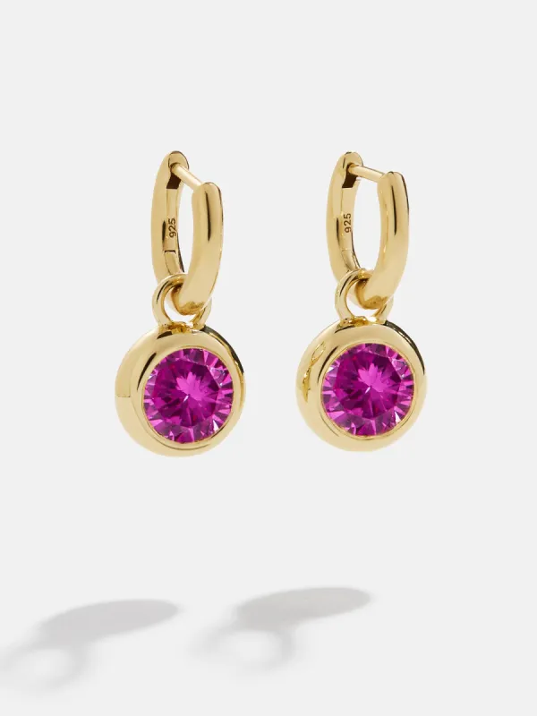 18K Gold Birthstone Drop Earrings - Rose sold by BaubleBar