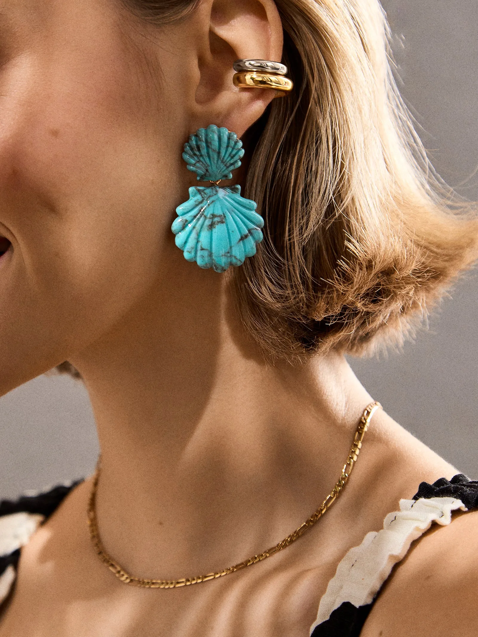 Out of This Shell Earrings - Turquoise sold by BaubleBar product image thumbnail 2