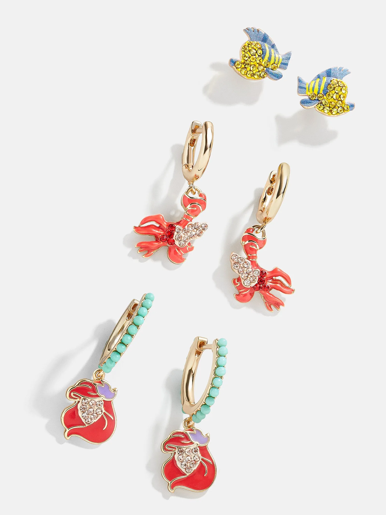 The Little Mermaid disney Princess Earring Set - Red sold by BaubleBar