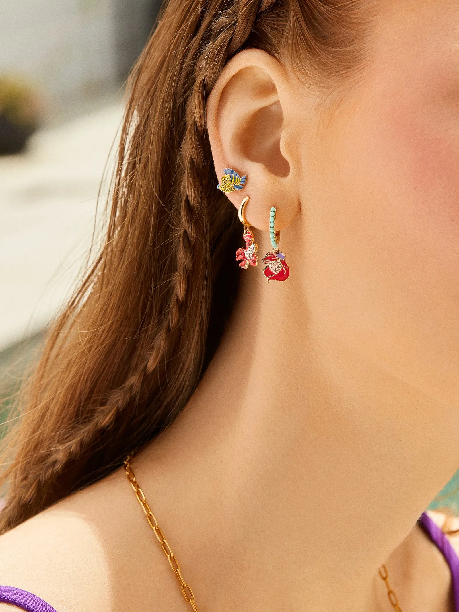 The Little Mermaid disney Princess Earring Set - Red sold by BaubleBar product image thumbnail 2